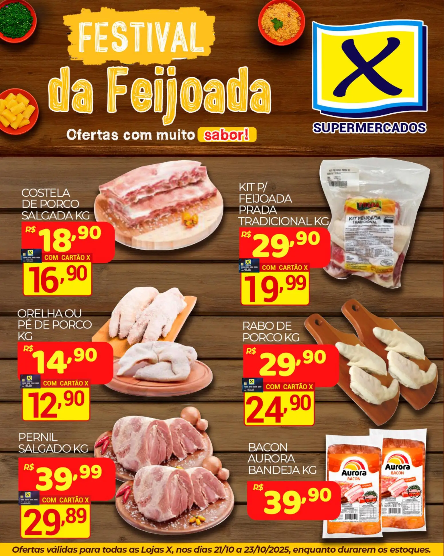 X Supermercados Folheto - válido de 21.10.2025 | Página: 1 | Produtos: Pernil, Bandeja