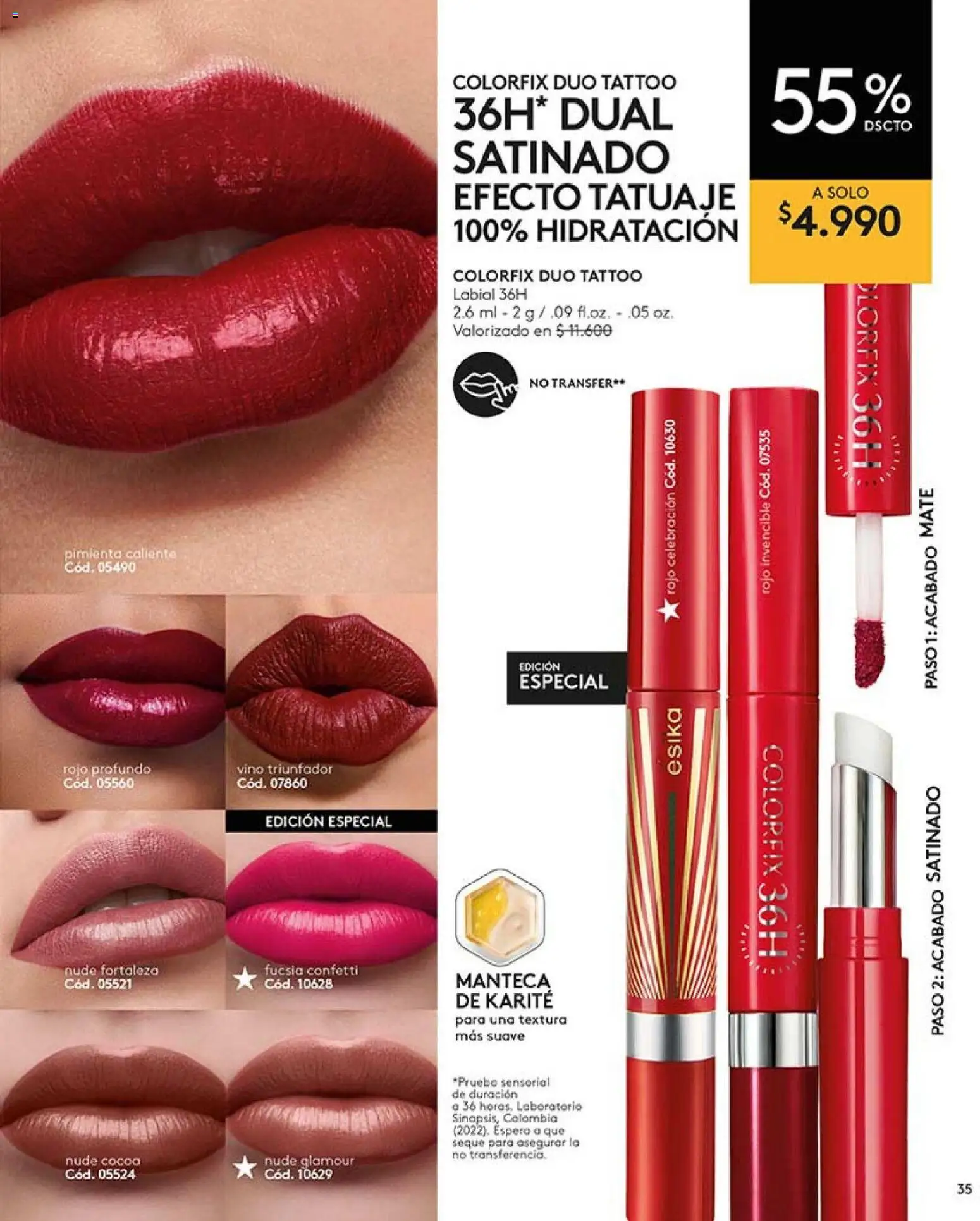 Catálogo Ésika Campaña 2 │ válido desde el 15.01.2026 | Página: 35 | Productos: Mate, Manteca, Vino, Labial