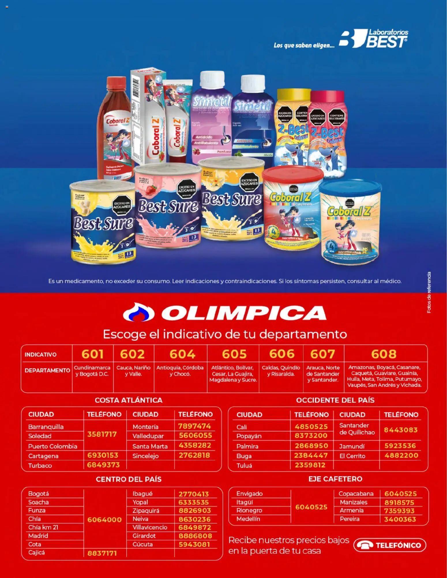 Olímpica revista - valida desde el 01.04.2026 | Página: 14 | Productos: Teléfono, Antiácido