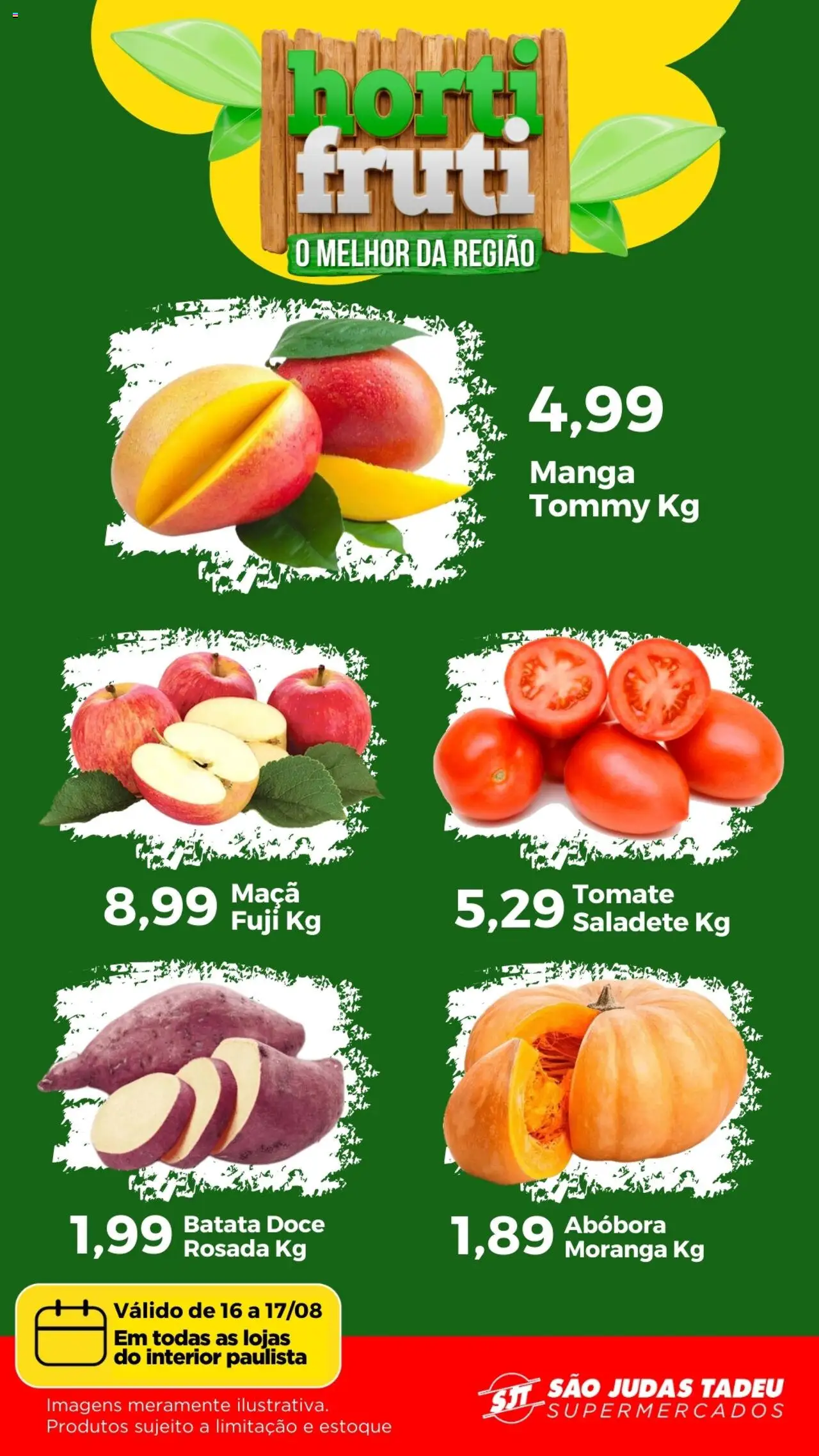 São Judas Tadeu Folheto - válido de 16.08.2025 | Página: 1 | Produtos: Moranga, Abóbora, Batata