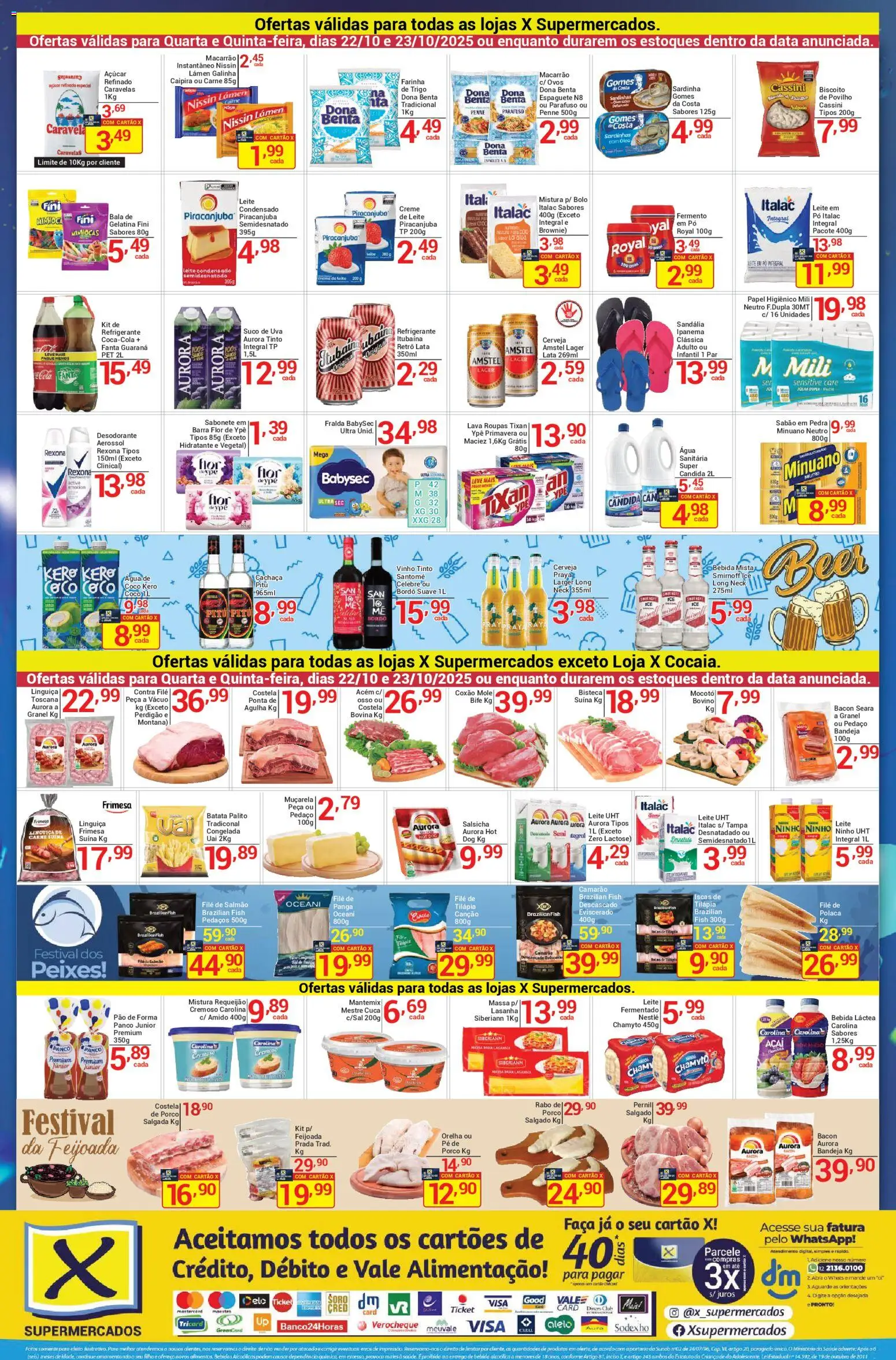 X Supermercados Folheto - válido de 22.10.2025 | Página: 2 | Produtos: Sabão, Suco, Carne, Rexona