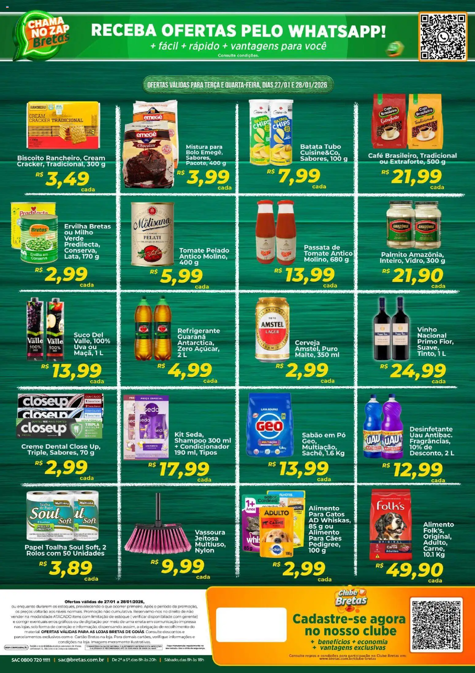 Bretas Folheto - válido de 27.01.2026 | Página: 2 | Produtos: Biscoito, Cordeiro, Café, Absorvente