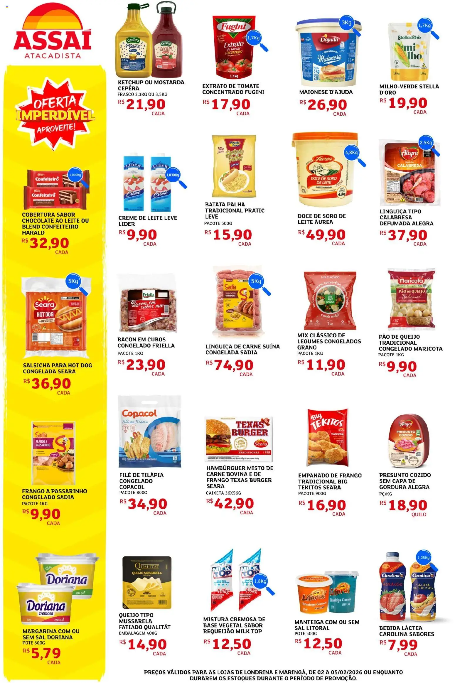 Assaí Atacadista Folheto - válido de 02.02.2026 | Página: 2 | Produtos: Base, Creme, Couve, Pão de queijo