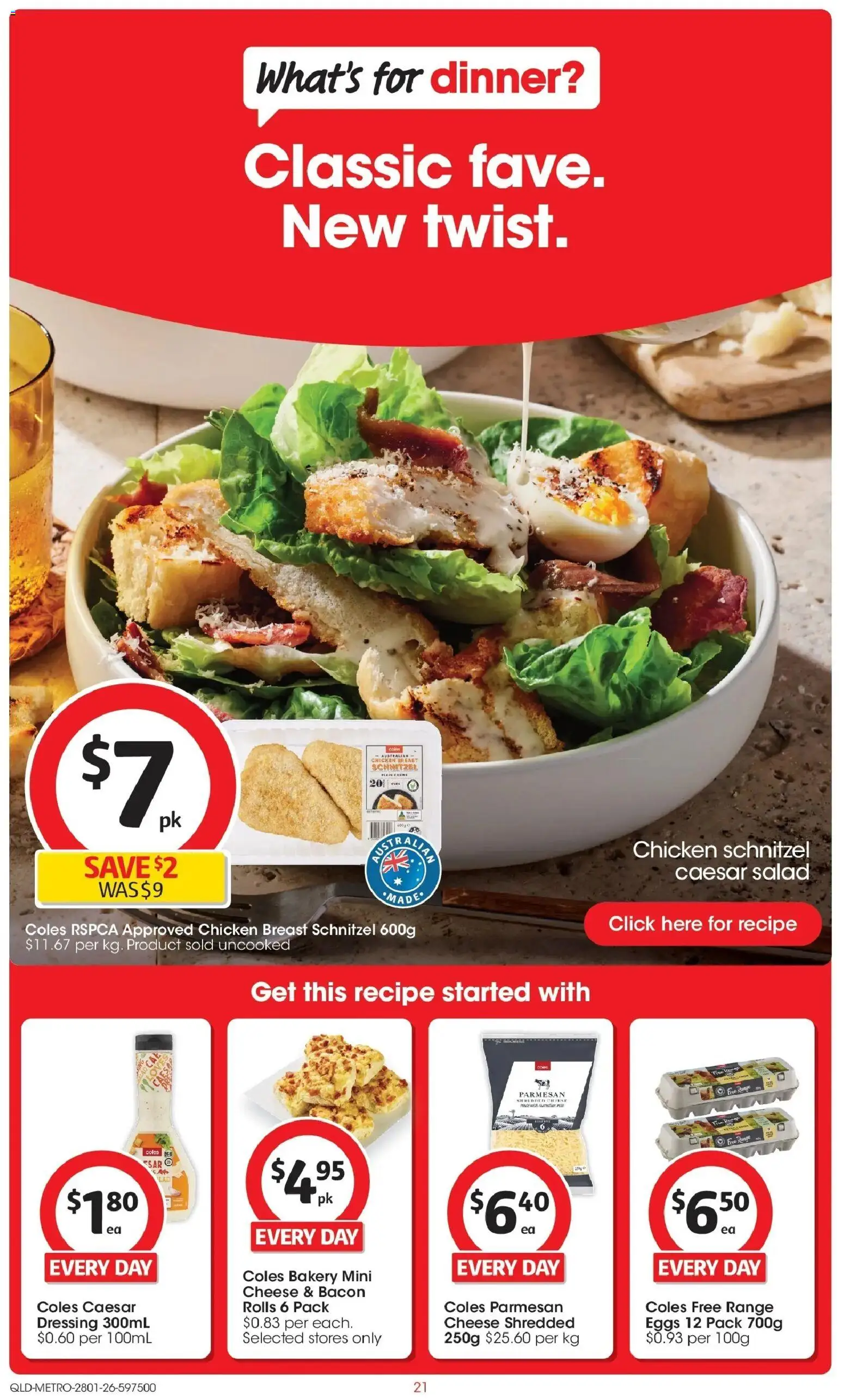 Coles catalogue - valid from 25.01.2026 | Page: 21 | Products: Bacon, Cheese, Chicken, Salad