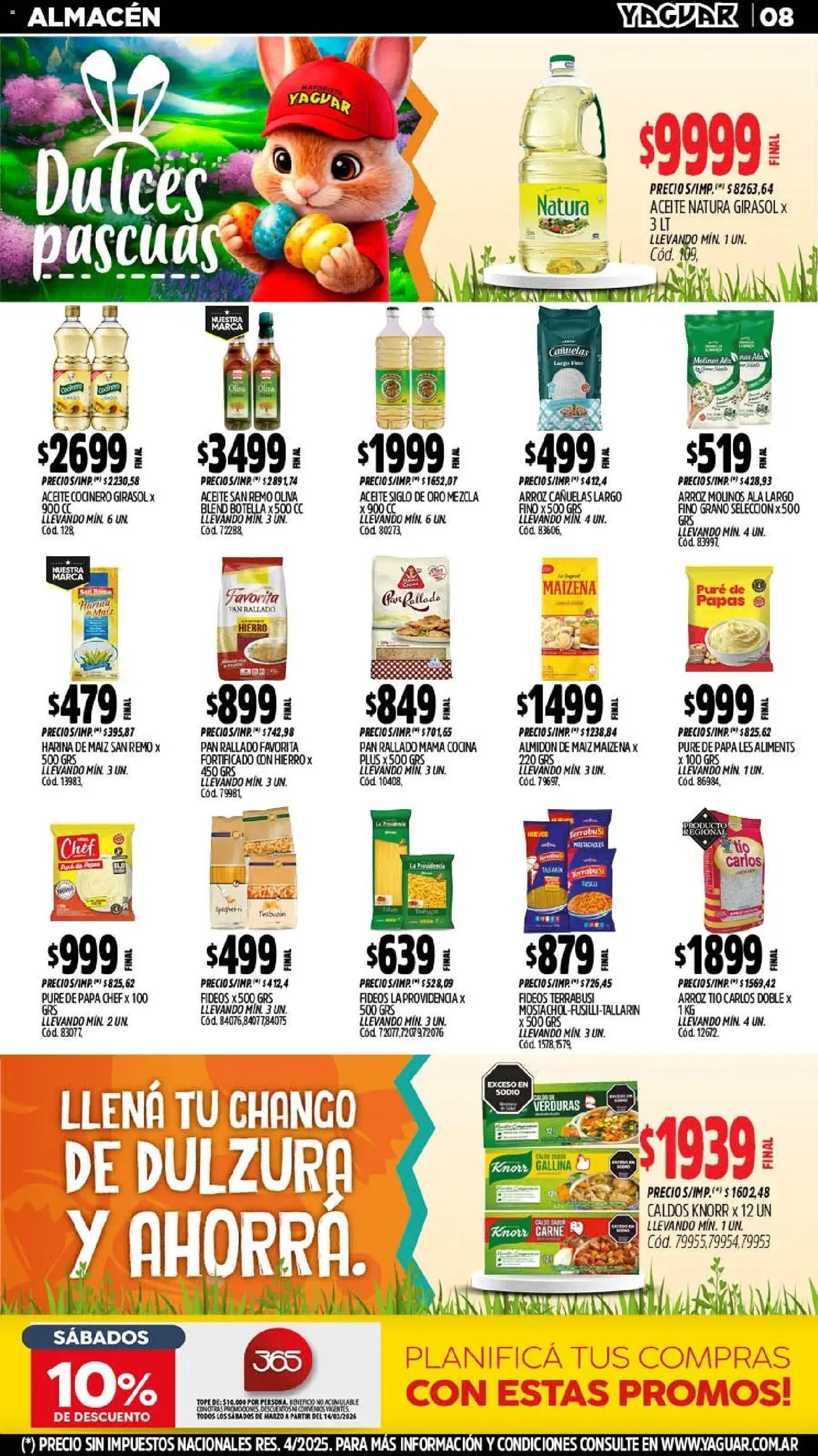 Yaguar - Oferta Semanal Mendoza │ válido desde el 16.03.2026 | Página: 8 | Productos: Cocina, Oliva, Huevos, Pan rallado