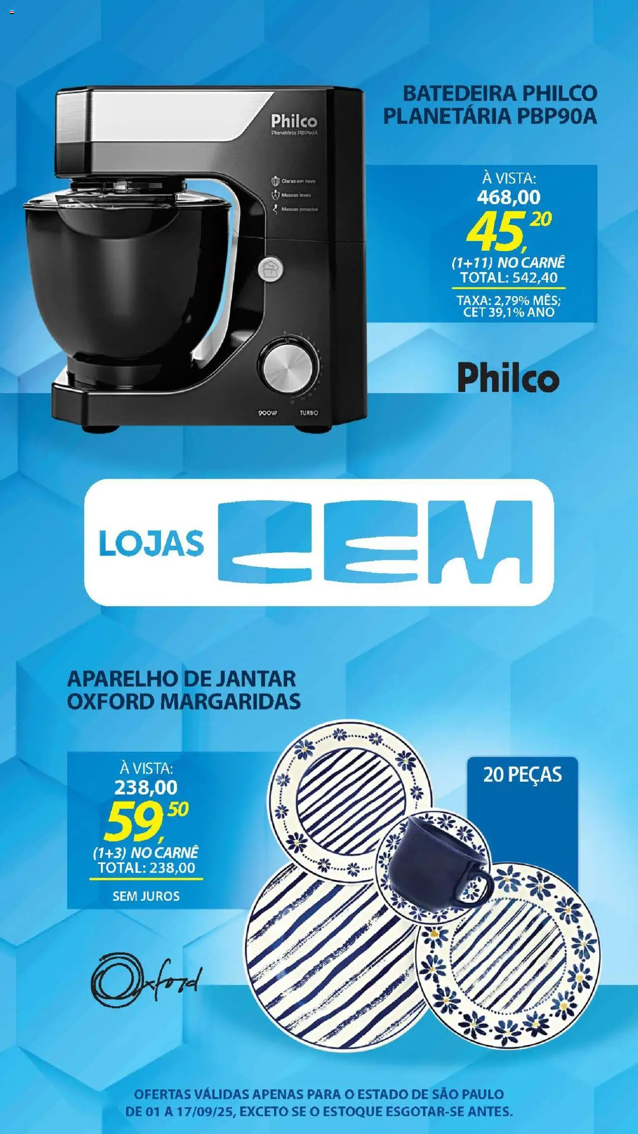 Lojas Cem Folheto - válido de 01.09.2025 | Página: 66 | Produtos: Batedeira, Carne