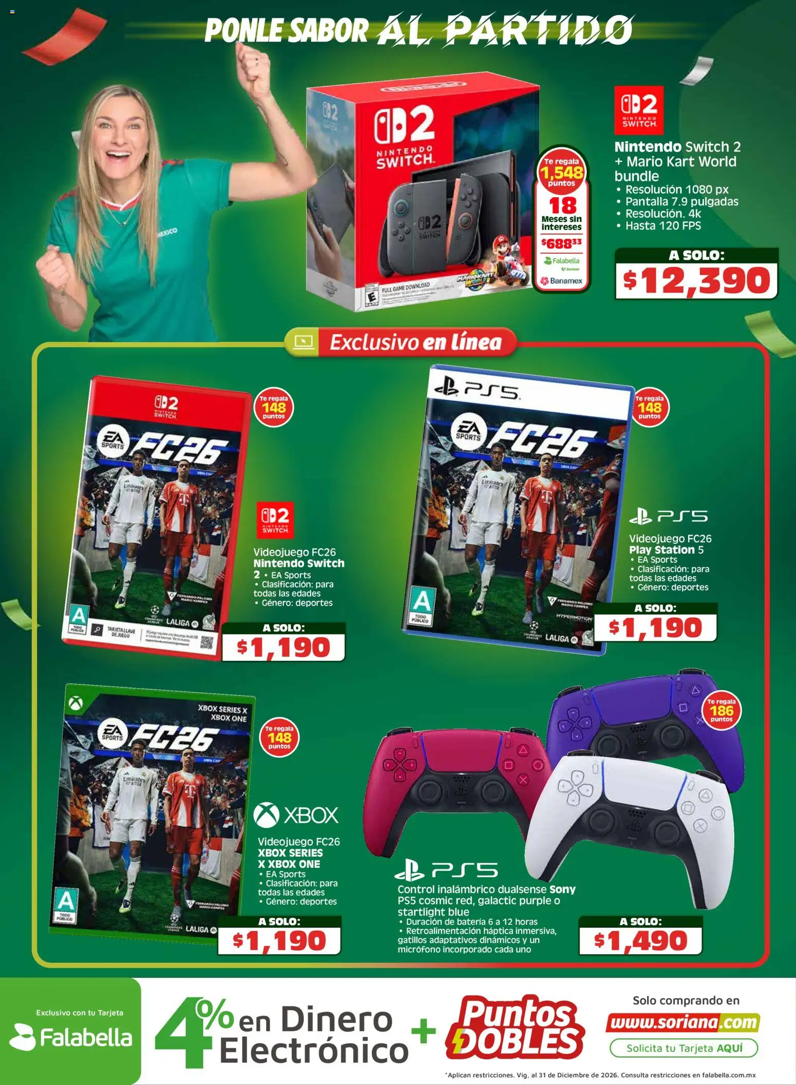 Nuevas ofertas de Soriana válidas en toda la República Mexicana desde el 26.03.2026. ¡Encuentra las mejores ofertas en Soriana En México apoyamos con todo Híper Nacional! | Página: 5 | Productos: Micrófono, Té, Batería, Xbox