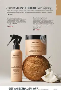 Preview of All-in-One Leave-in Conditioner, Lightweight spray helps: detangle; control frizz and flyaways; enhance silky shine and manageability; hair feel less prone to breakage. Curls look defined. For all hair types. 150 ml from shop Avon valid from 12.02.2026 | Page: 23 | Products: Hair conditioner, Mask, Butter, Oil