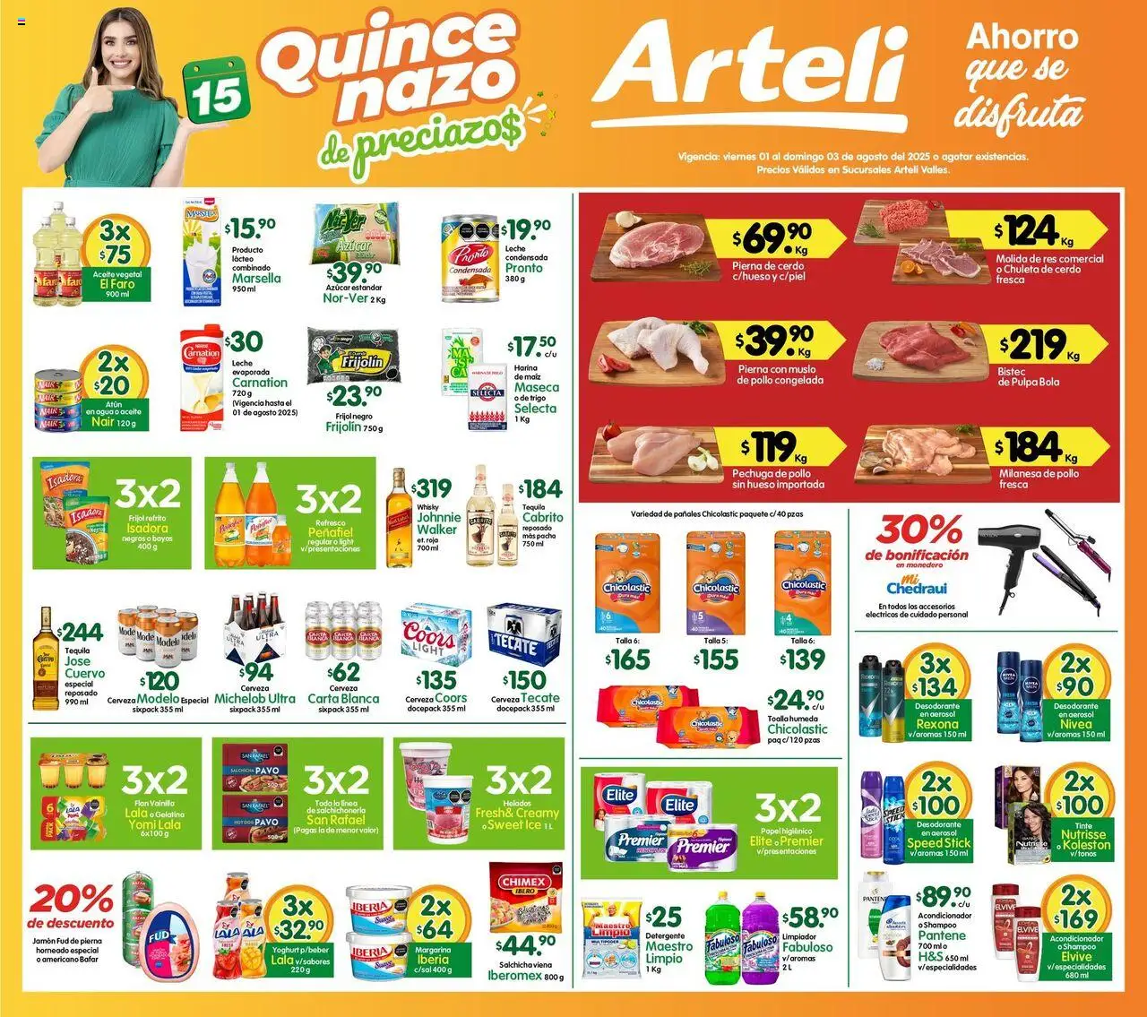 Nuevas ofertas de Arteli válidas en toda la República Mexicana desde el 01.08.2025. ¡Encuentra las mejores ofertas en Arteli - Folleto Valles! | Página: 1 | Productos: Detergente, Gelatina, Atún, Limpiador