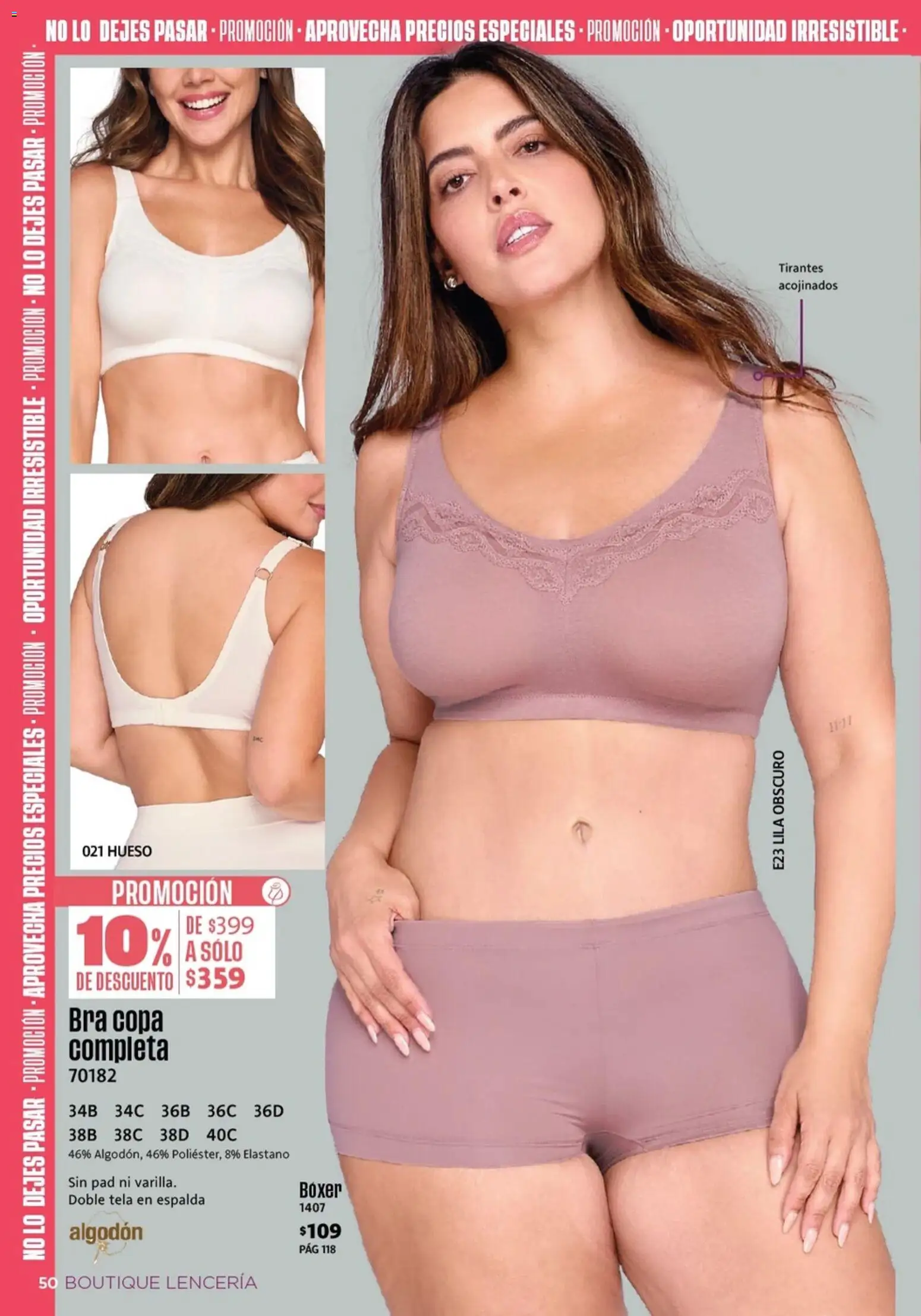 Nuevas ofertas de Ilusión válidas en toda la República Mexicana desde el 01.03.2026. ¡Encuentra las mejores ofertas en Ilusión catálogo Primavera! | Página: 52 | Productos: Algodón, Tirantes, Lenceria