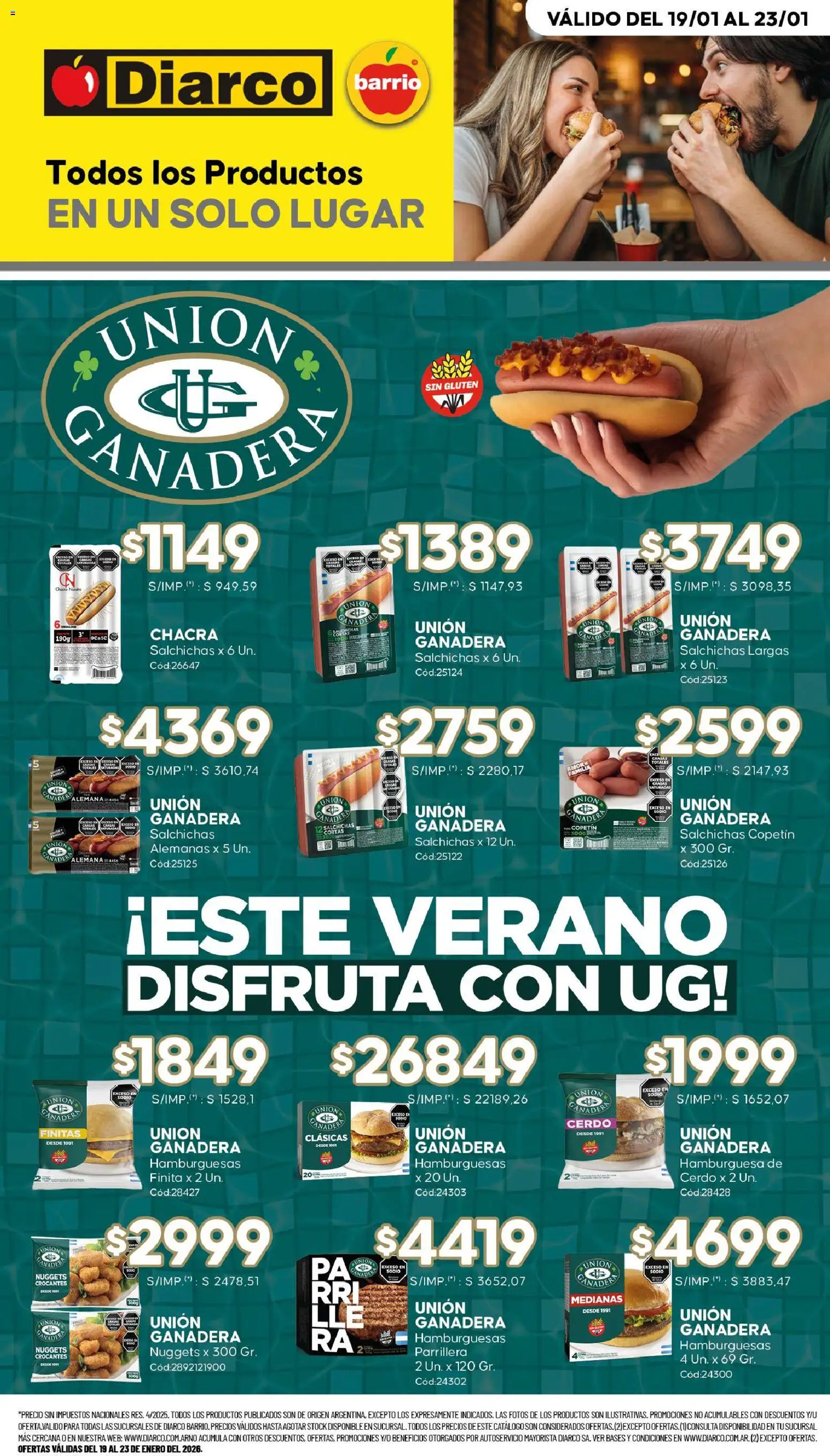 Diarco - Especial Unión Ganadera │ válido desde el 19.01.2026 | Página: 1 | Productos: Cerdo