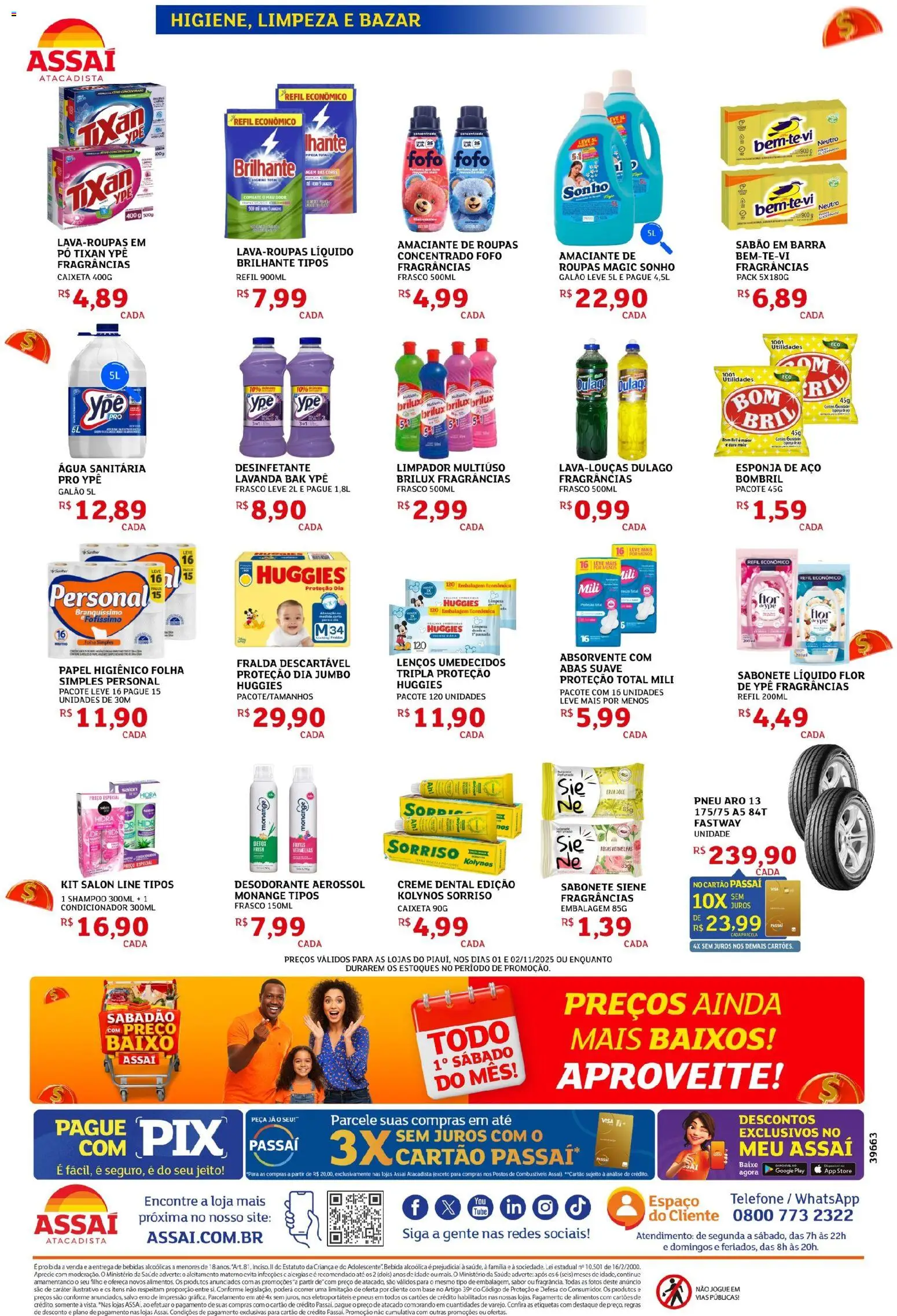 Assaí Atacadista Folheto - válido de 01.11.2025 | Página: 4 | Produtos: Shampoo, Telefone, Creme dental, Amaciante