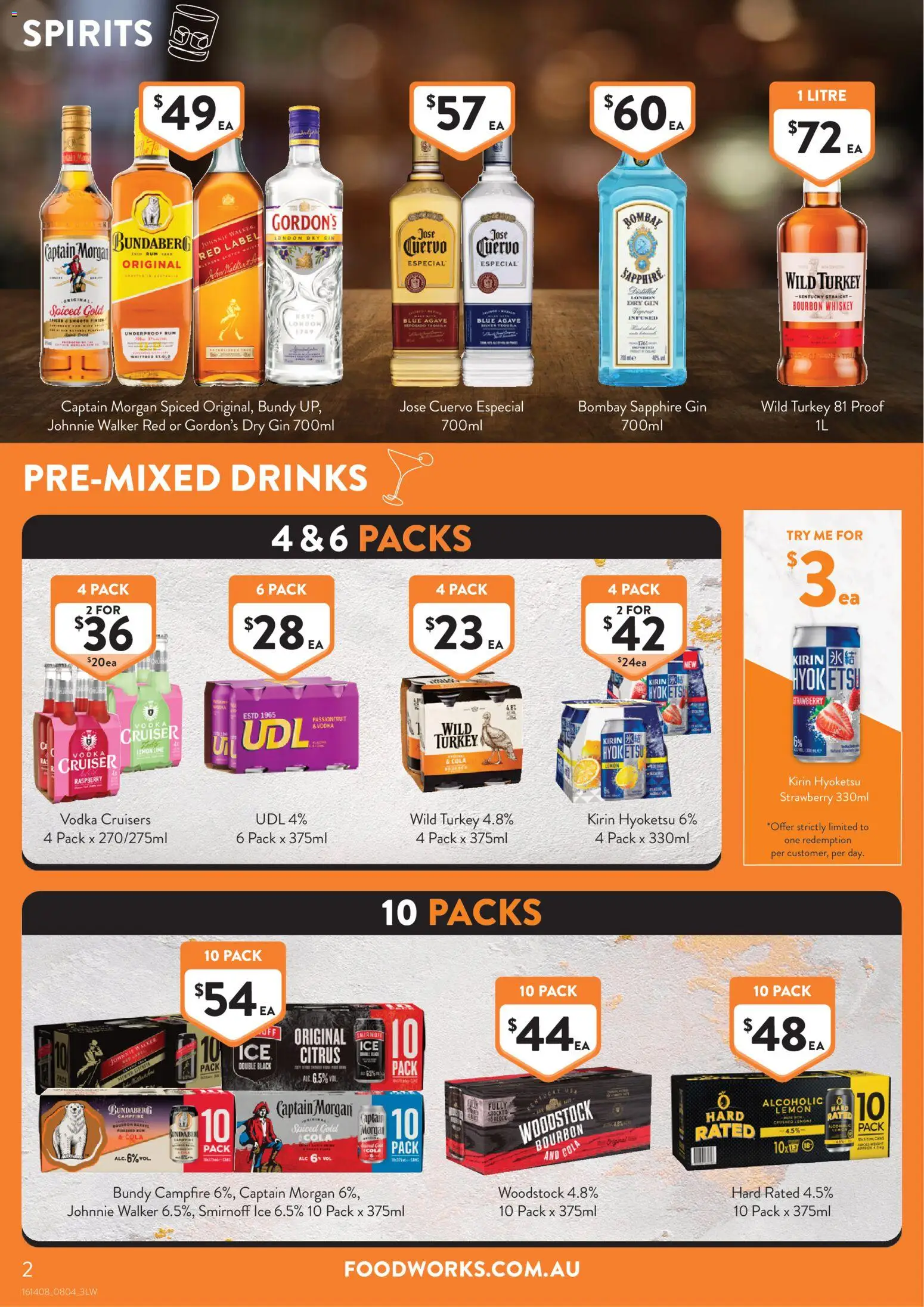 Foodworks catalogue - valid from 08.04.2026 | Page: 2 | Products: Bourbon, Vodka, Lemon, Turkey