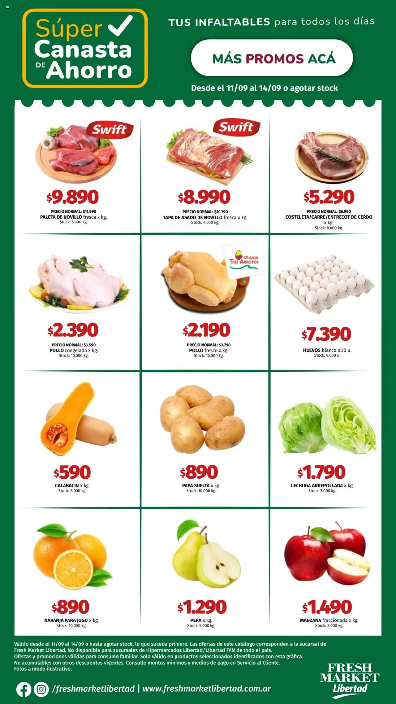 Hipermercado Libertad - Canasta - DOT │ válido desde el 11.09.2025 | Página: 2 | Productos: Paleta, Lechuga, Huevos, Cerdo
