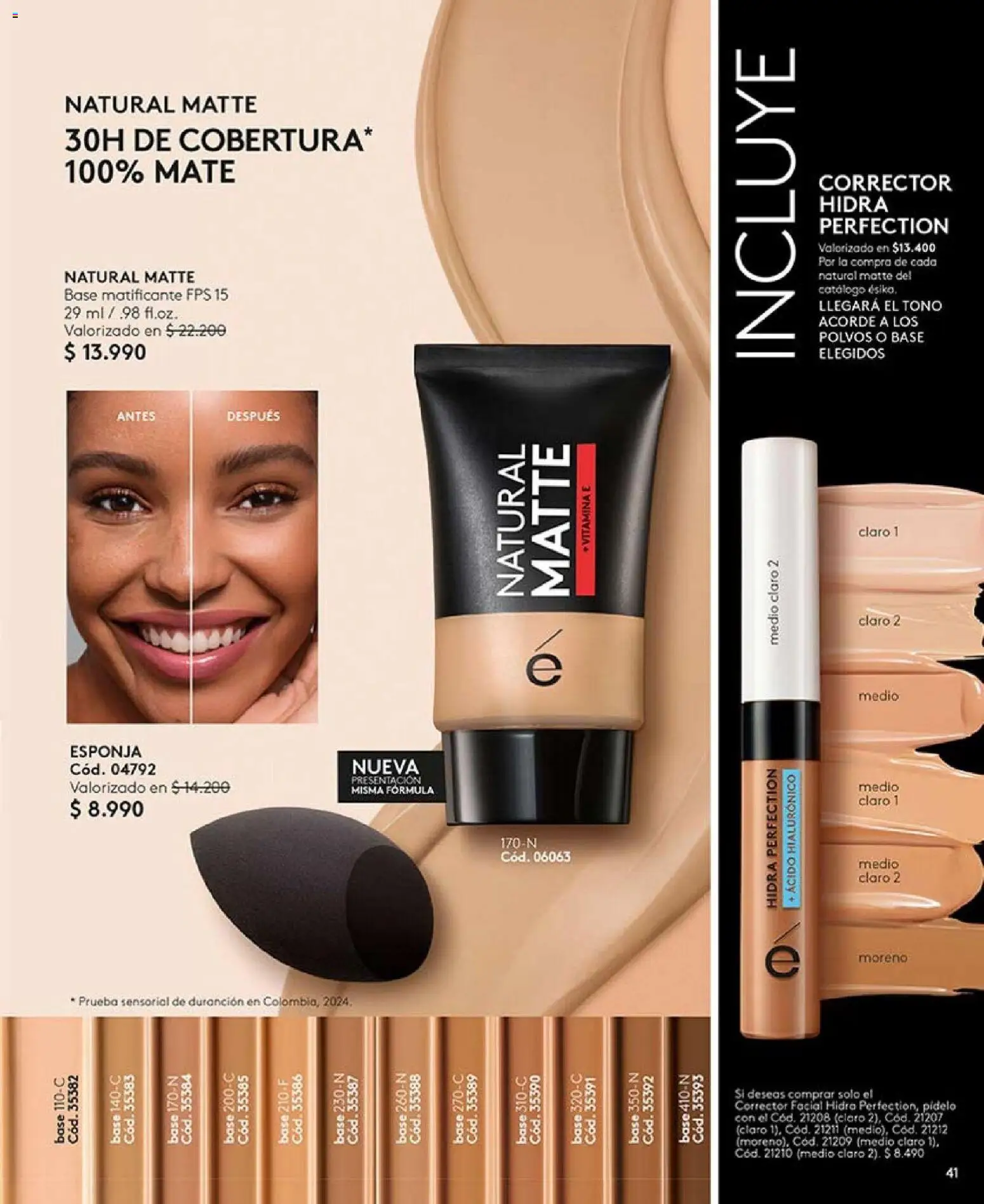 Catálogo Ésika Campaña 2 │ válido desde el 15.01.2026 | Página: 41 | Productos: Esponja, Mate, Corrector, Base