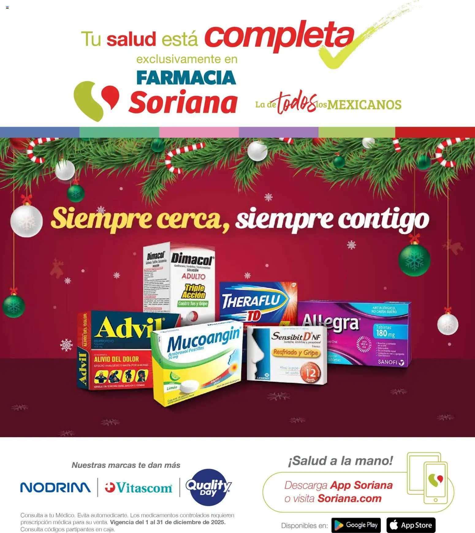 Nuevas ofertas de Soriana válidas en toda la República Mexicana desde el 01.12.2025. ¡Encuentra las mejores ofertas en Soriana - Folleto Farmacia Soriana Diciembre Súper Nacional! | Página: 1