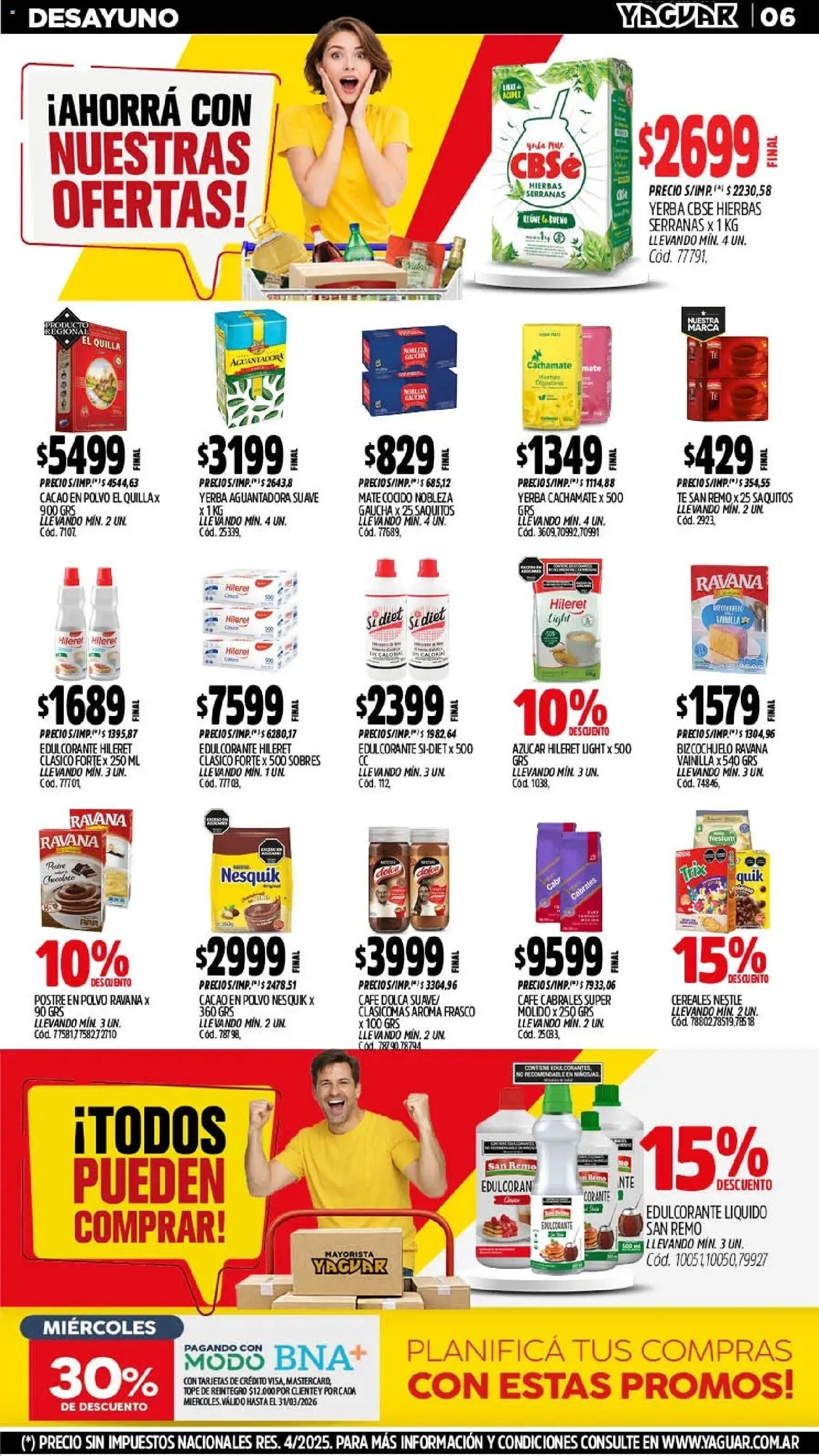 Yaguar - Oferta Semanal Santa Fé │ válido desde el 02.03.2026 | Página: 6 | Productos: Mate, Polvo, Café, Chocolate
