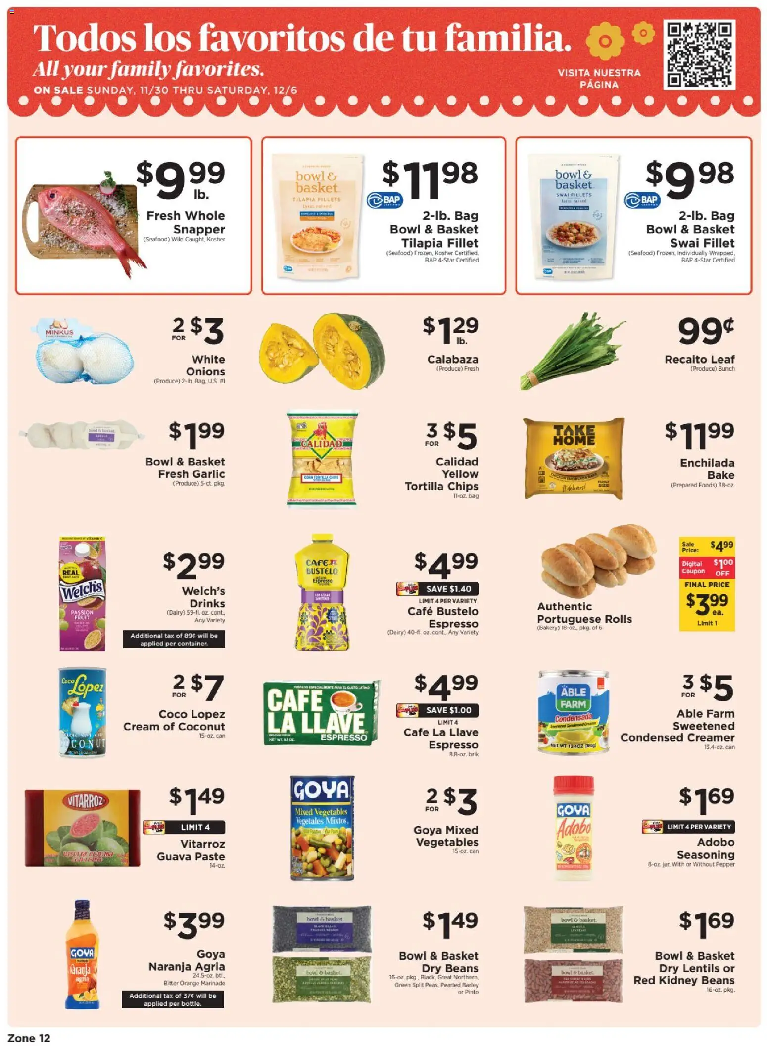 ShopRite Shop Hispanic - valid from 30.11.2025 | Page: 1 | Products: Vitamin, Basket, Bow, Garlic