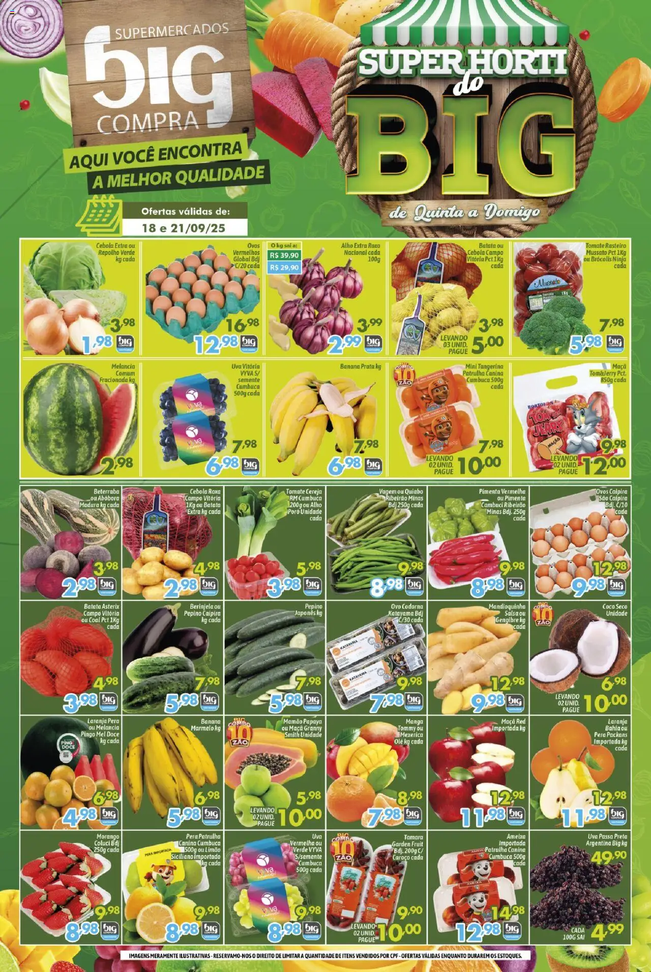 Big Compra Folheto - válido de 18.09.2025 | Página: 1 | Produtos: Melancia, Pera, Mandioquinha, Mel