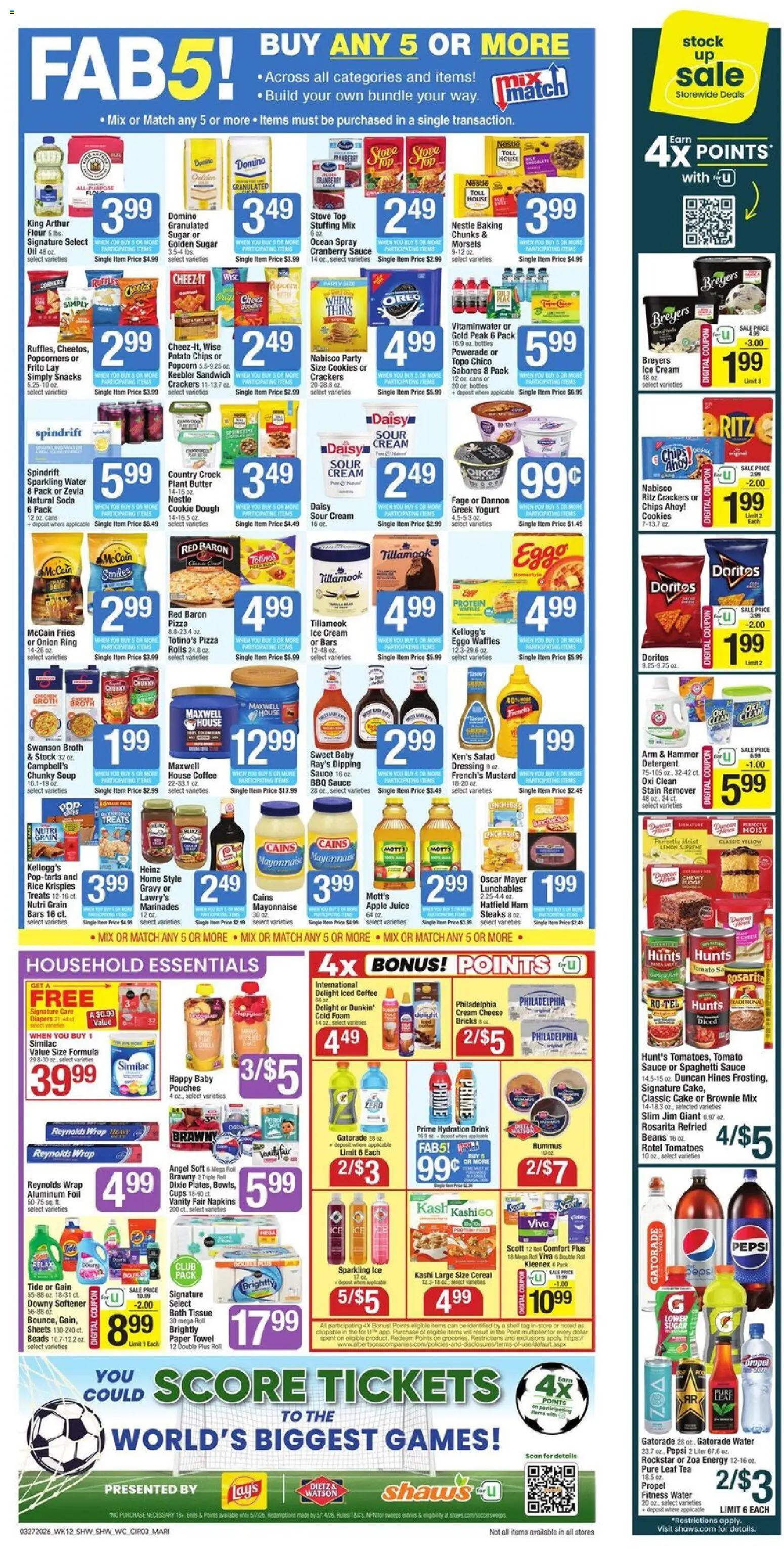 Shaw's Weekly Ad - valid from 27.03.2026 | Page: 3 | Products: Yogurt, Oil, Cookies, Sauce