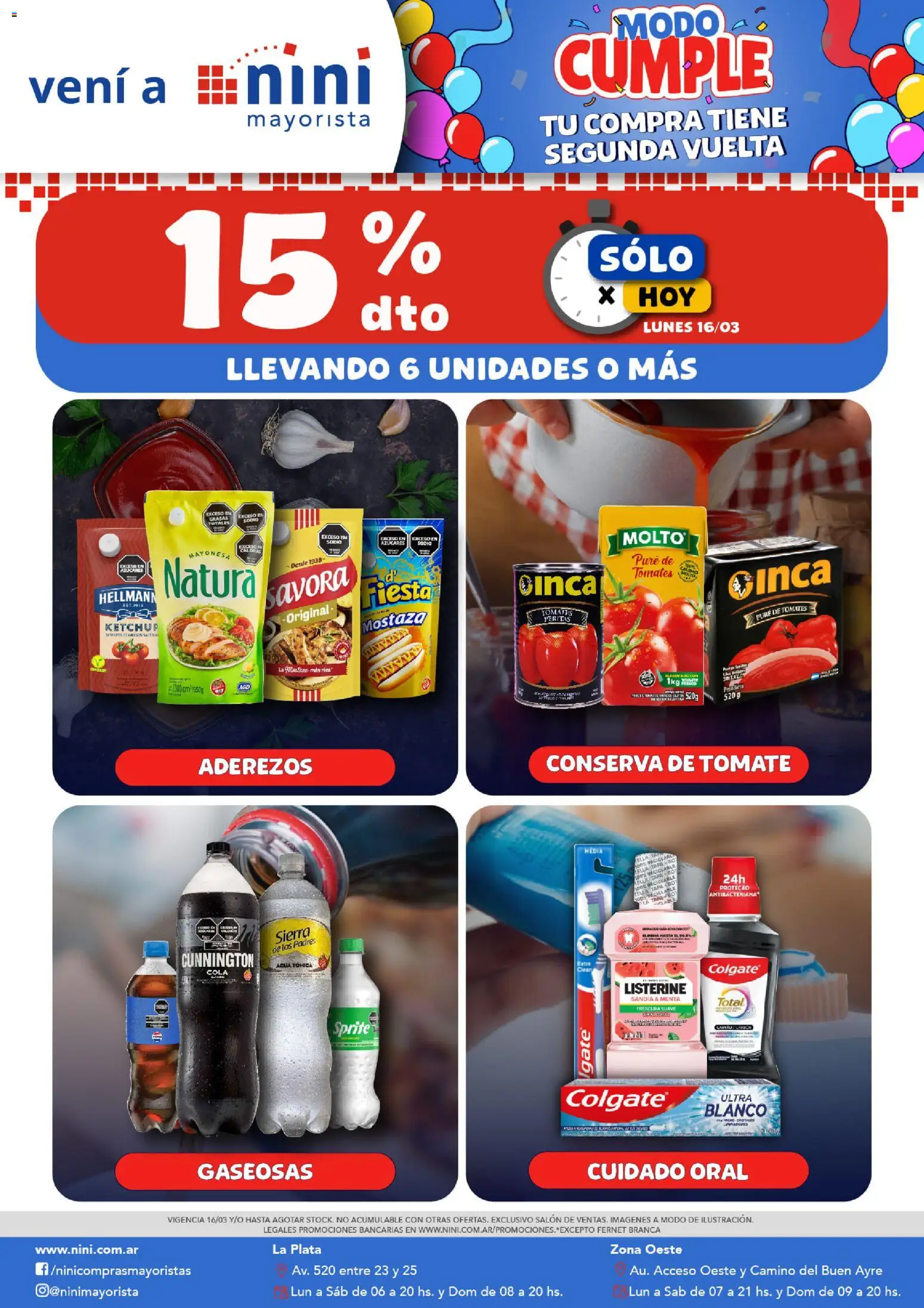 NINI Mayorista Sólo por │ válido desde el 16.03.2026 | Página: 1 | Productos: Ketchup, Fernet, Tomate, Agua