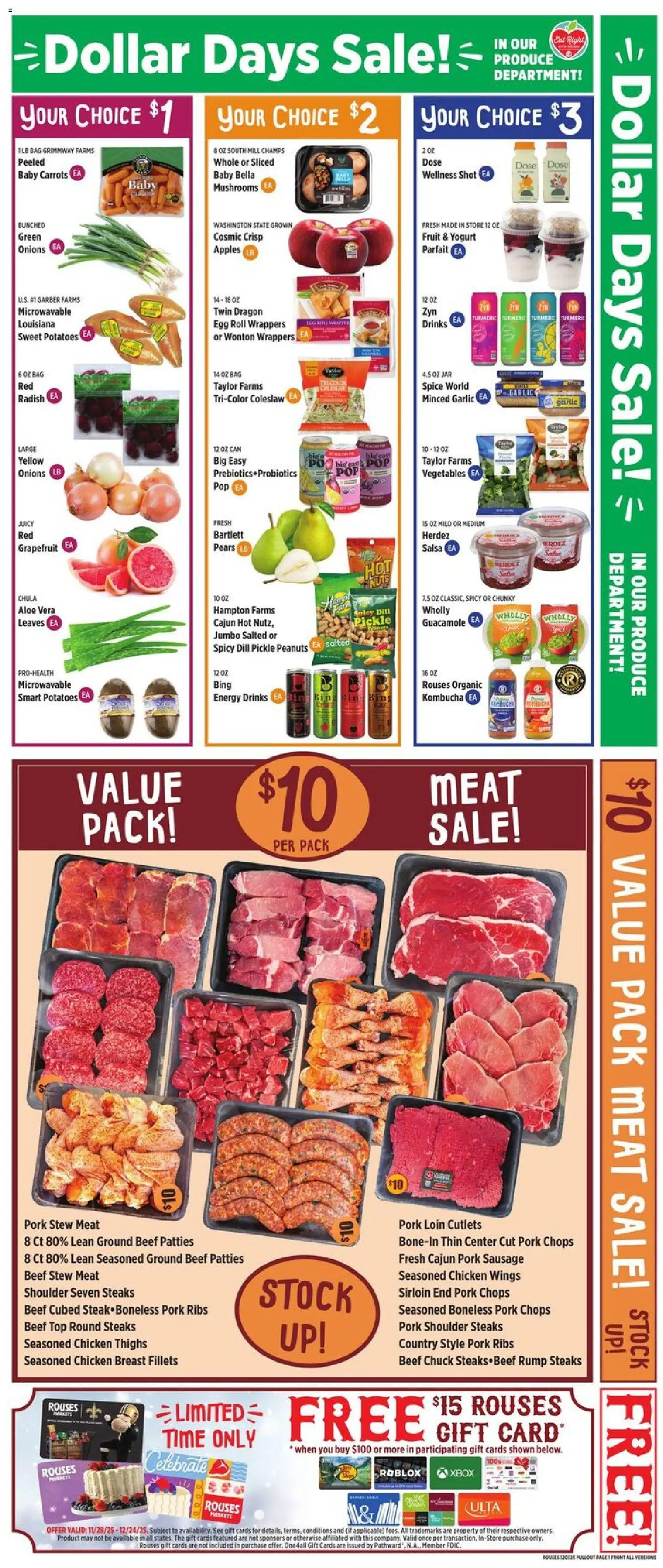 Rouses Weekly Ad - AL - valid from 03.12.2025 | Page: 5 | Products: Pork, Grapefruit, Vegetables, Garlic