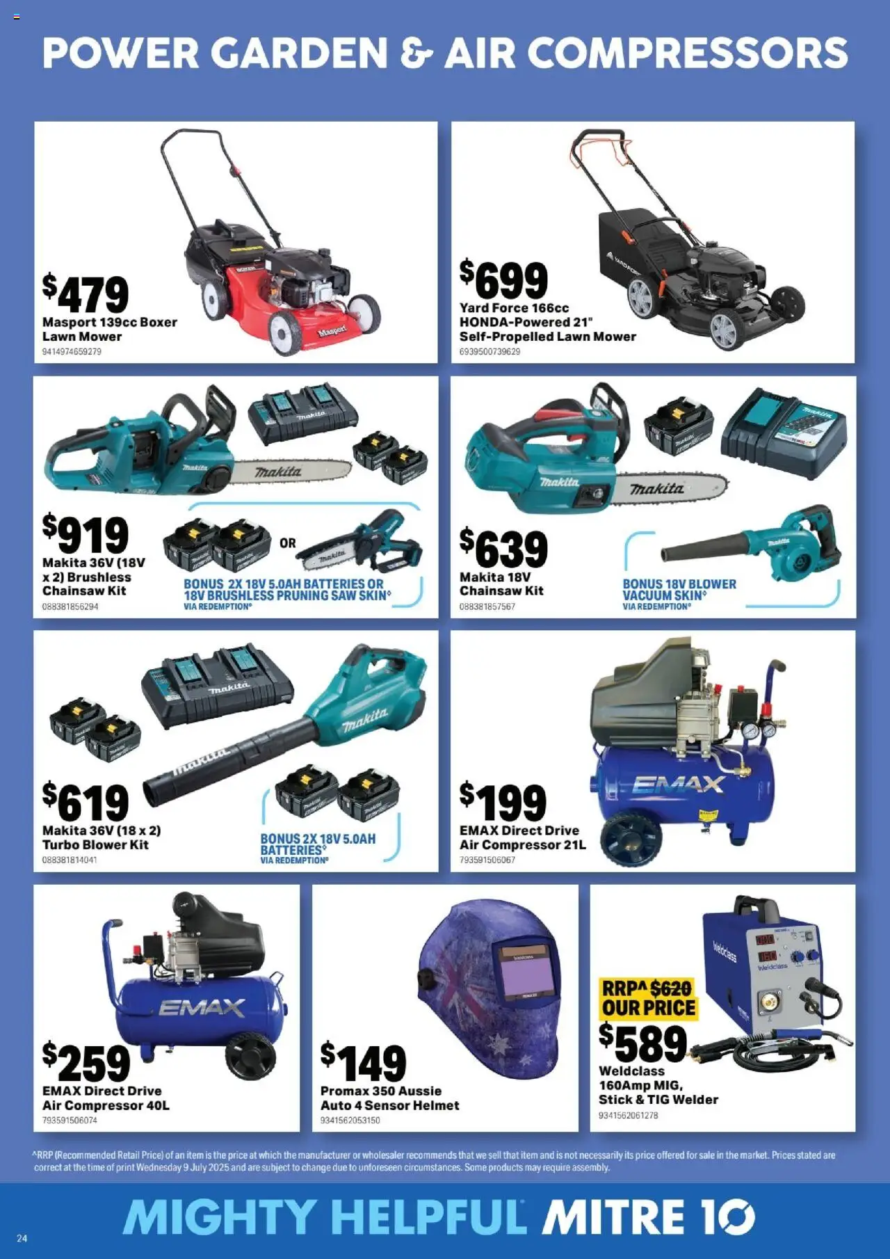 Mitre 10 catalogue - valid from 13.08.2025 | Page: 24 | Products: Lawn mower, Pruning, Chainsaw, Mower