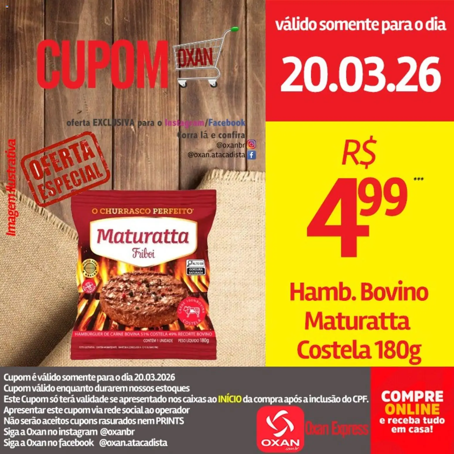 Oxan Atacadista Folheto - válido de 20.03.2026 | Página: 18 | Produtos: Carne, Hambúrguer