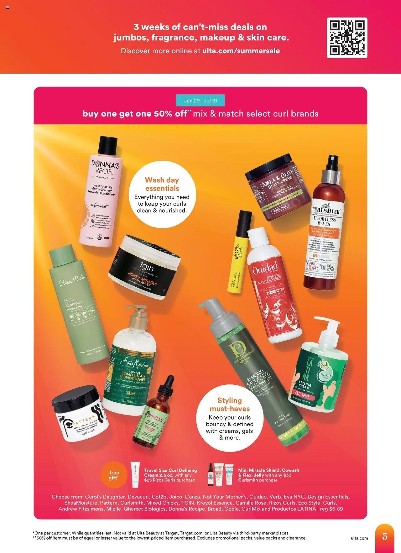 Ulta Beauty Weekly Ad - valid from 29.06.2025 | Page: 5 | Products: Biotin, Shampoo, Tea, Cream