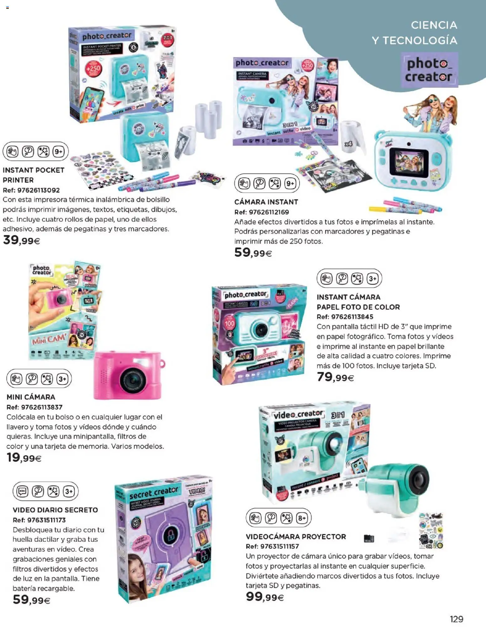 Nuevas ofertas de El Corte Inglés válidas en toda la República Mexicana desde el 27.10.2025. ¡Encuentra las mejores ofertas en El Corte Inglés catálogo Juguetes! | Página: 129 | Productos: Proyector, Cámara, Batería, Video