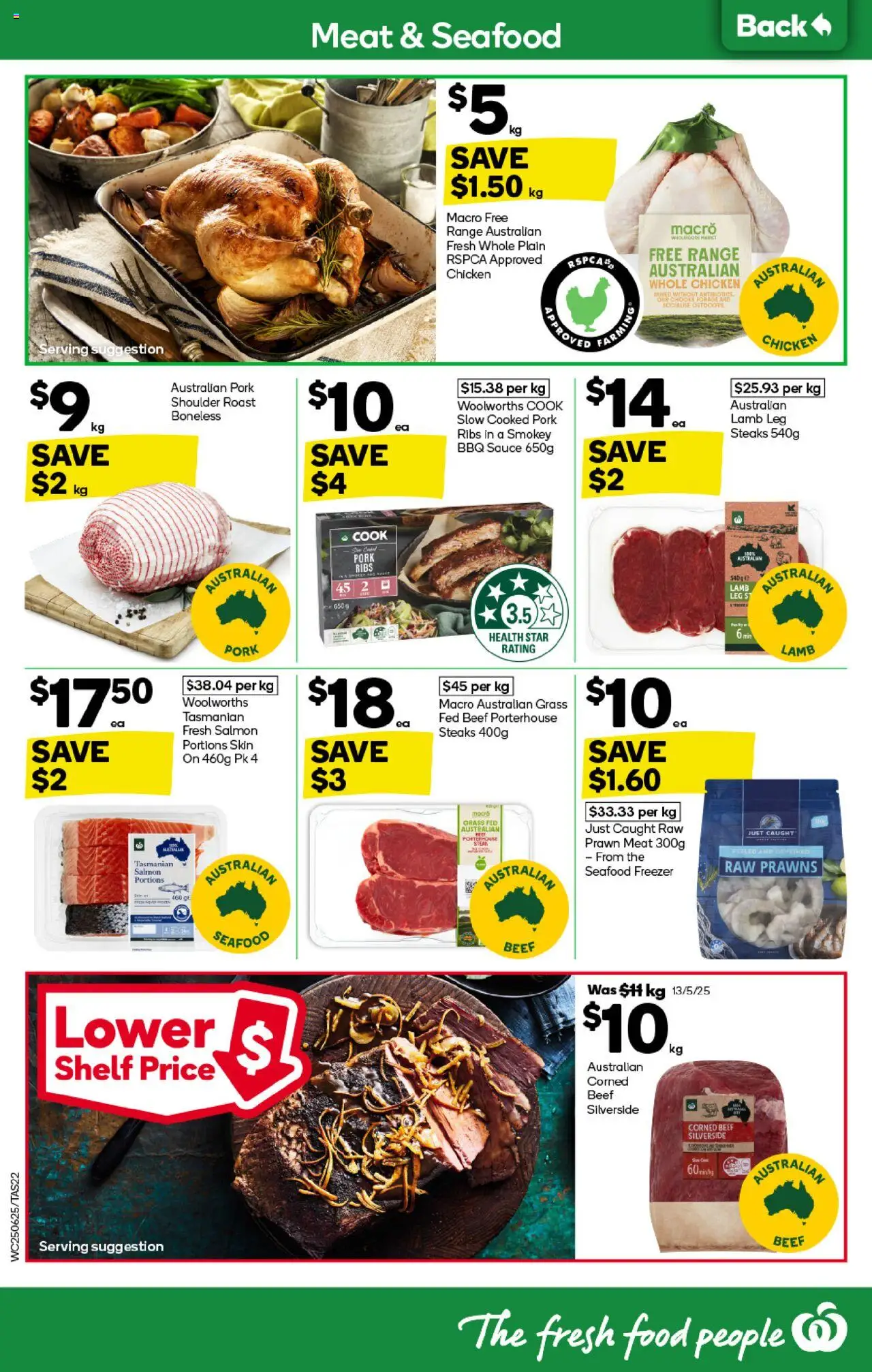 Woolworths catalogue - valid from 25.06.2025 | Page: 22 | Products: Shelf, Beef, Meat, Seafood
