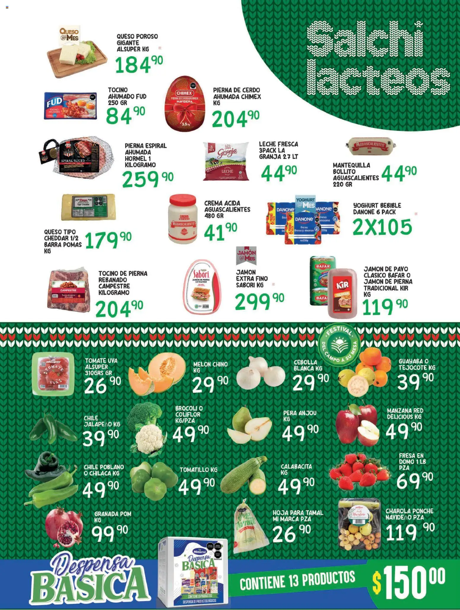 Nuevas ofertas de Alsuper válidas en toda la República Mexicana desde el 09.12.2025. ¡Encuentra las mejores ofertas en Alsuper folleto Zacatecas! | Página: 3 | Productos: Melón, Brocoli, Tomate, Leche