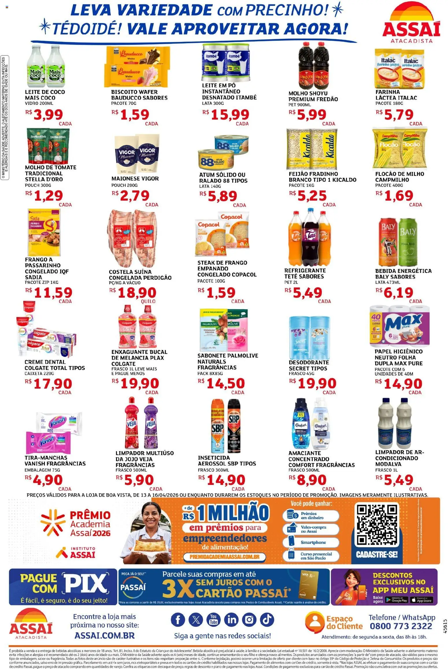Assaí Atacadista Folheto - válido de 13.04.2026 | Página: 2 | Produtos: Maionese vigor, Limpador multiuso, Enxaguante bucal, Creme