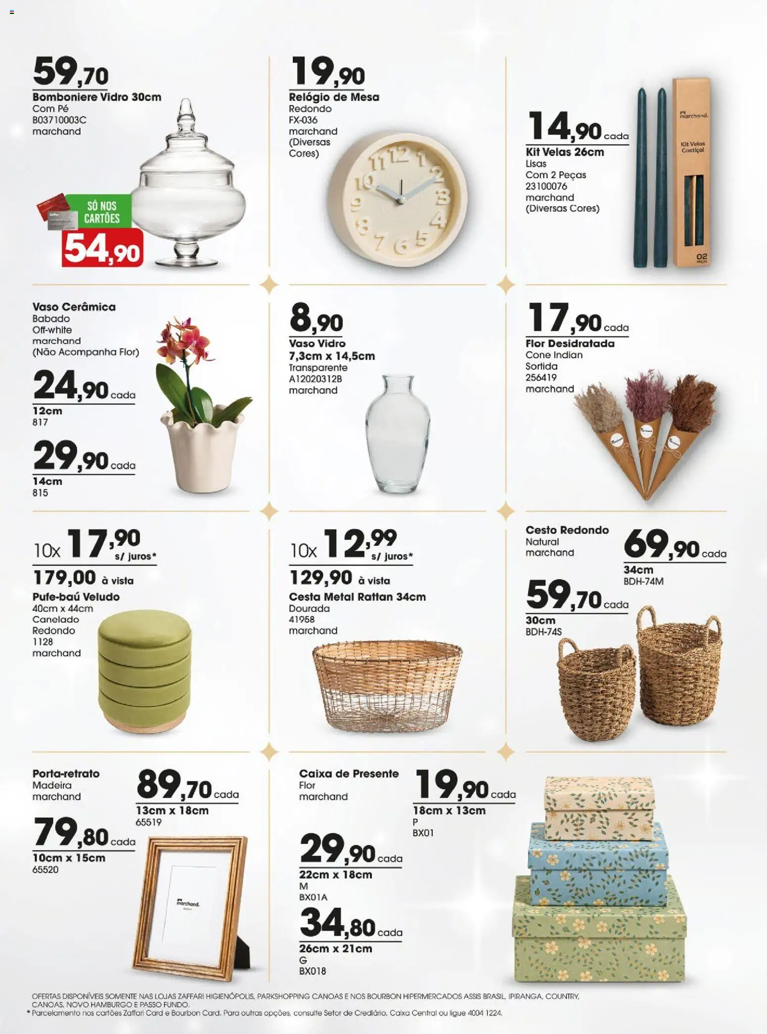 Zaffari Folheto - válido de 08.12.2025 | Página: 3 | Produtos: Caixa, Cesta, Vaso, Relógio