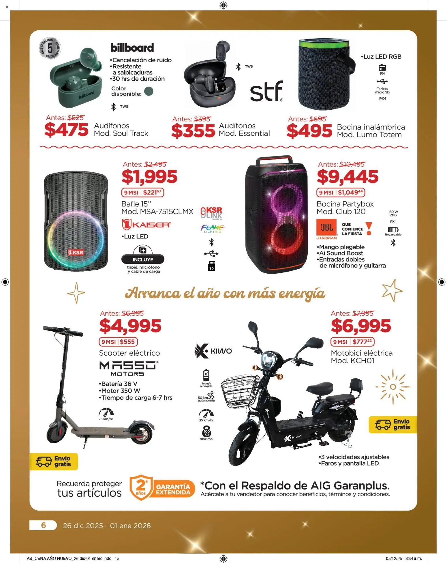 Nuevas ofertas de Chedraui válidas en toda la República Mexicana desde el 26.12.2025. ¡Encuentra las mejores ofertas en Chedraui folleto Delicias de Año nuevo! | Página: 15 | Productos: Micro SD, Audífonos, Cable, Bocina