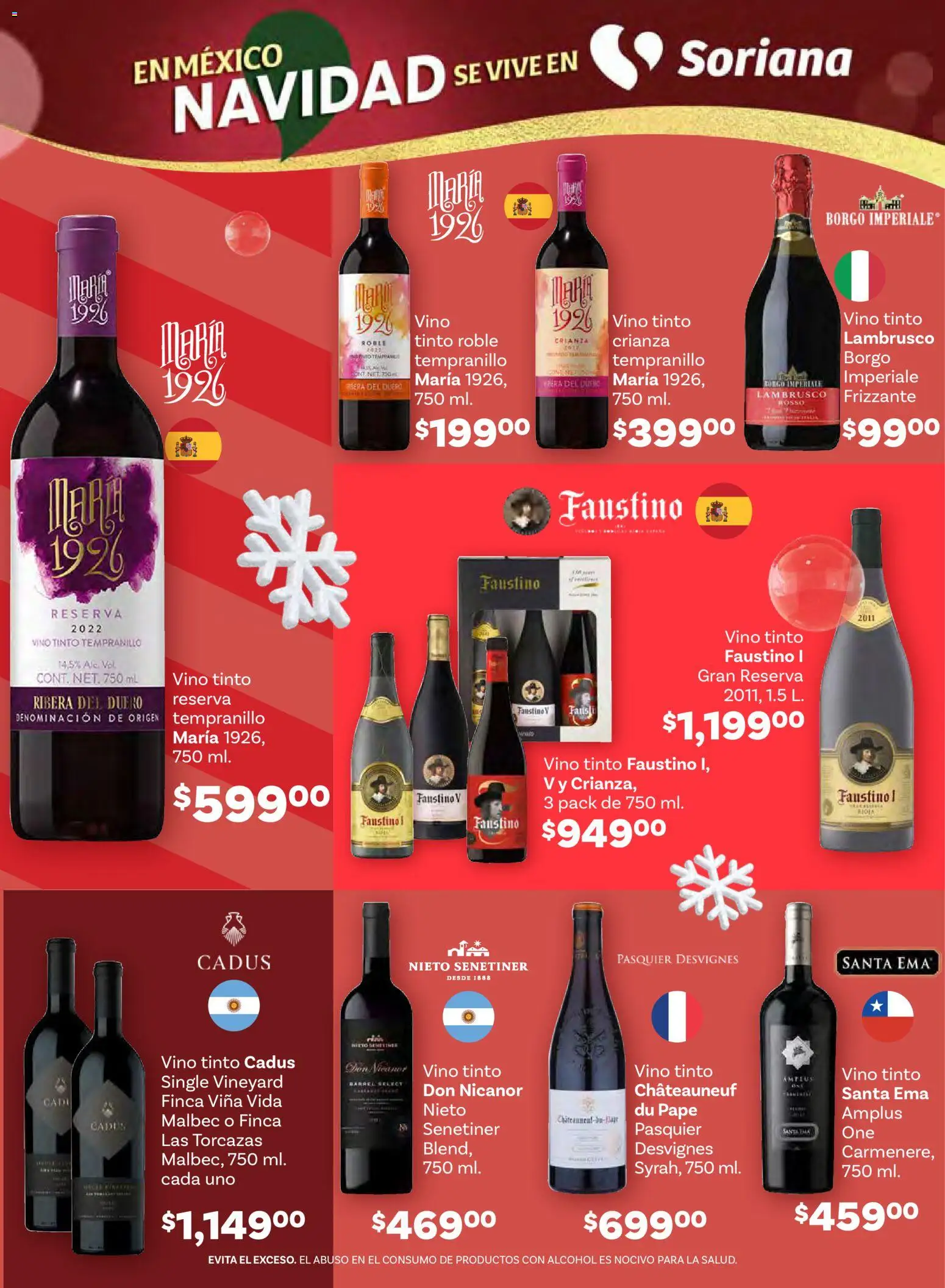 Nuevas ofertas de Soriana válidas en toda la República Mexicana desde el 11.12.2025. ¡Encuentra las mejores ofertas en Soriana - Preciazazaso Híper: BCS, Jal, Nay, Sin, Son! | Página: 48 | Productos: Vino