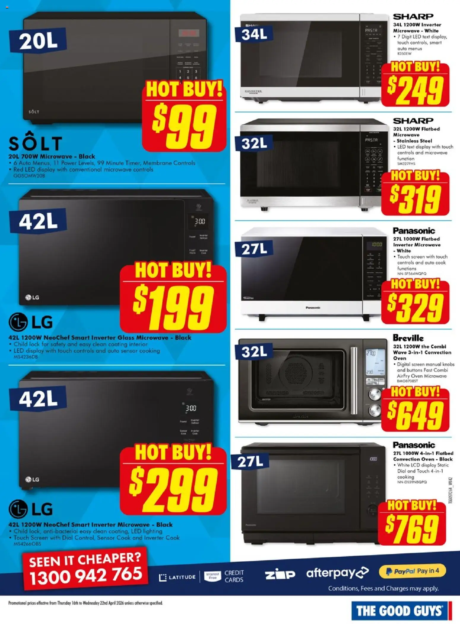 The Good Guys catalogue - valid from 15.04.2026 | Page: 14 | Products: Digital, Oven, Microwave, Screen