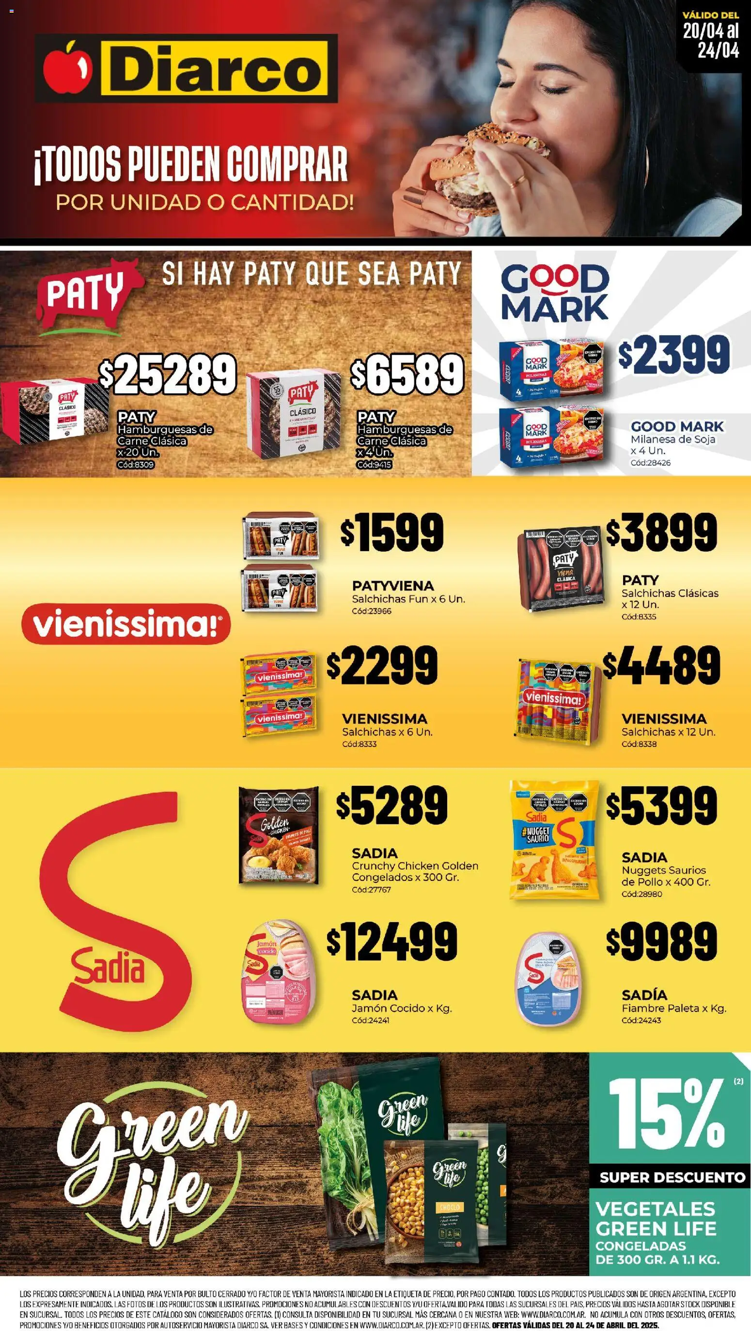 Diarco - Especial Quickfood │ válido desde el 20.04.2026 | Página: 1 | Productos: Choclo, Milanesa, Jamón cocido, Jamón
