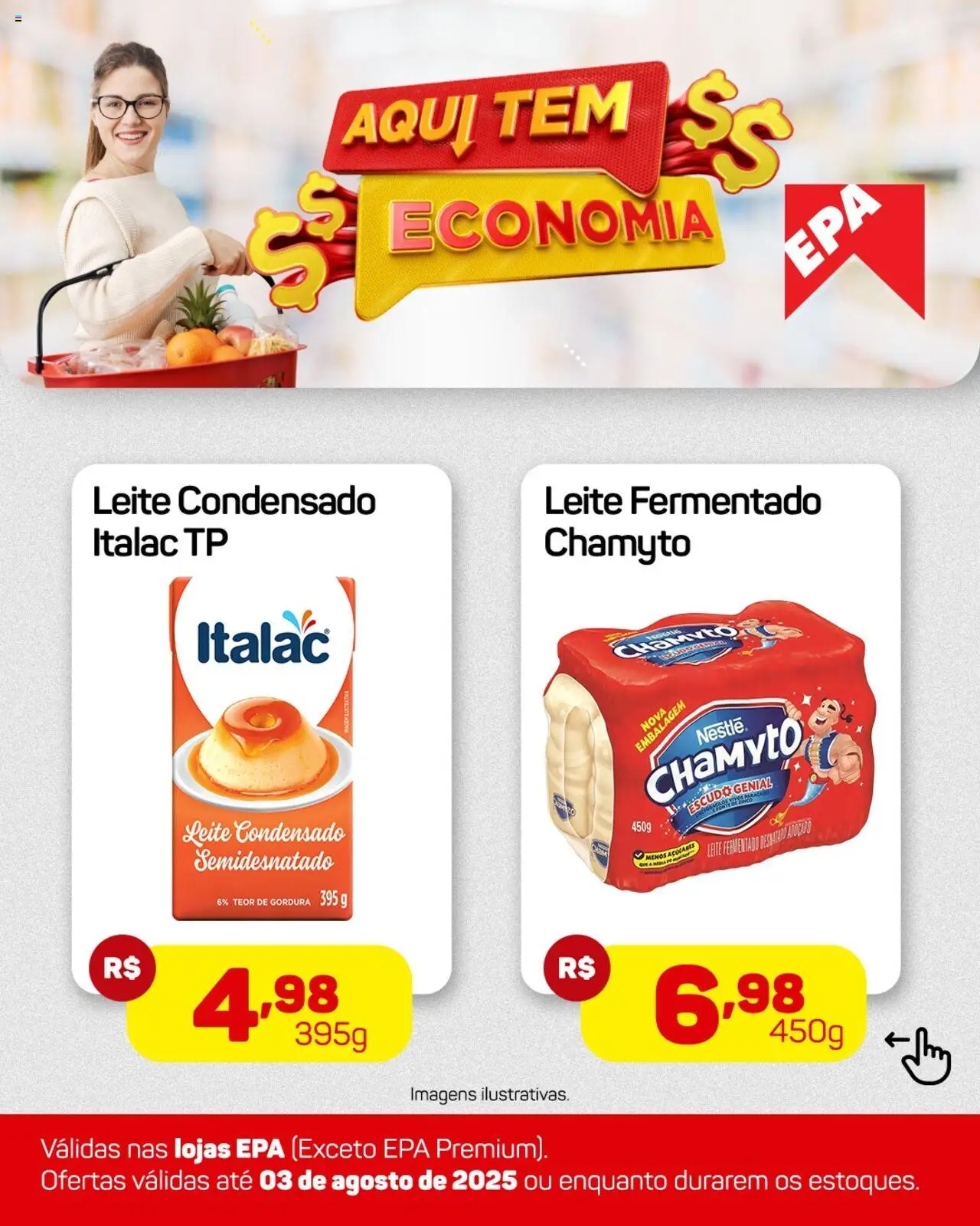 EPA Folheto - válido de 28.07.2025 | Página: 3 | Produtos: Leite, Leite condensado, Leite fermentado