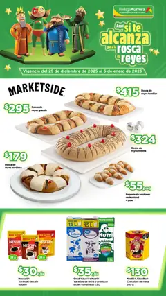 Vista previa de Bodega Aurrerá folleto Aquí sí te alcanza para la rosca de reyes, nuevo folleto de la tienda, válido en México a partir del 25.12.2025