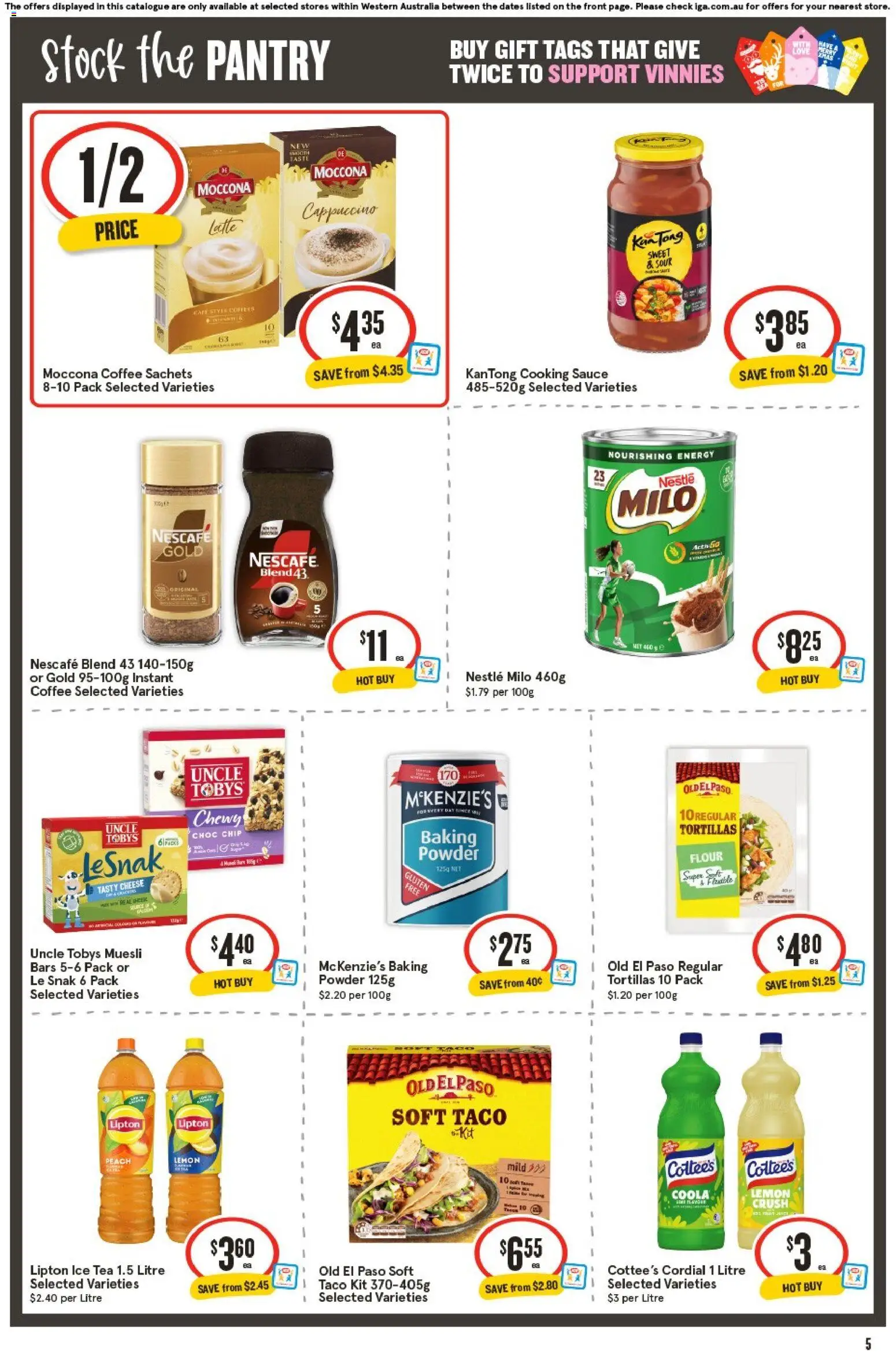 IGA catalogue - valid from 10.12.2025 | Page: 5 | Products: Cheese, Flour, Sauce, Tortillas