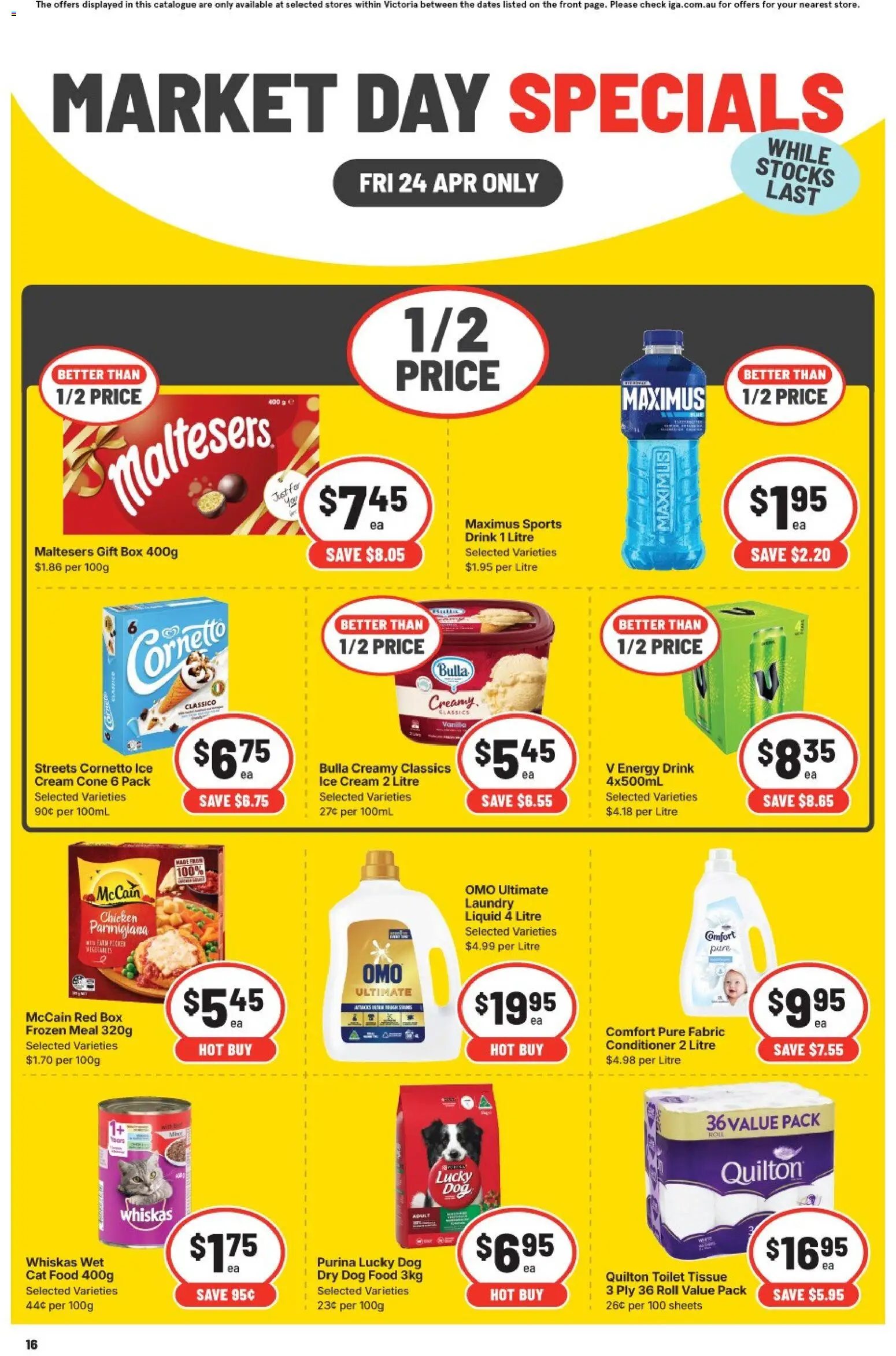 IGA catalogue - valid from 23.04.2026 | Page: 3 | Products: Box, Toilet, Dog food, Cream