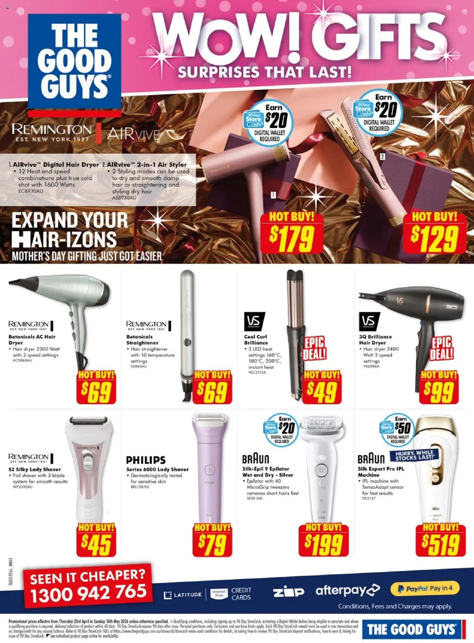 The Good Guys catalogue - valid from 22.04.2026 | Page: 17 | Products: Epilator, Sensitive skin, Hair dryer, Hair straightener