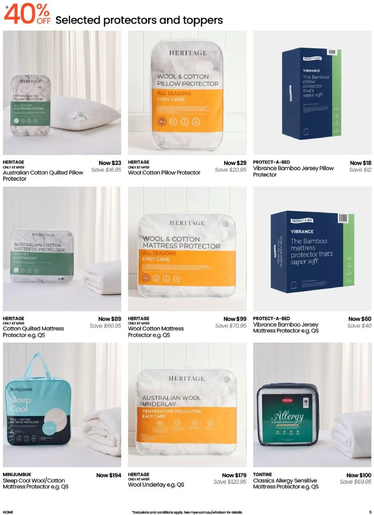 Myer catalogue - valid from 12.08.2025 | Page: 5 | Products: Jersey, Mattress, Pillow, Allergy