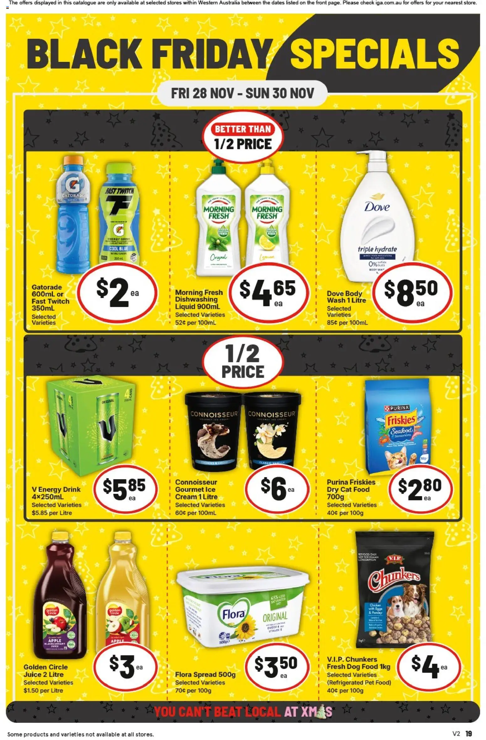 IGA catalogue - valid from 28.11.2025 | Page: 3 | Products: Energy drink, Eggs, Juice, Seafood