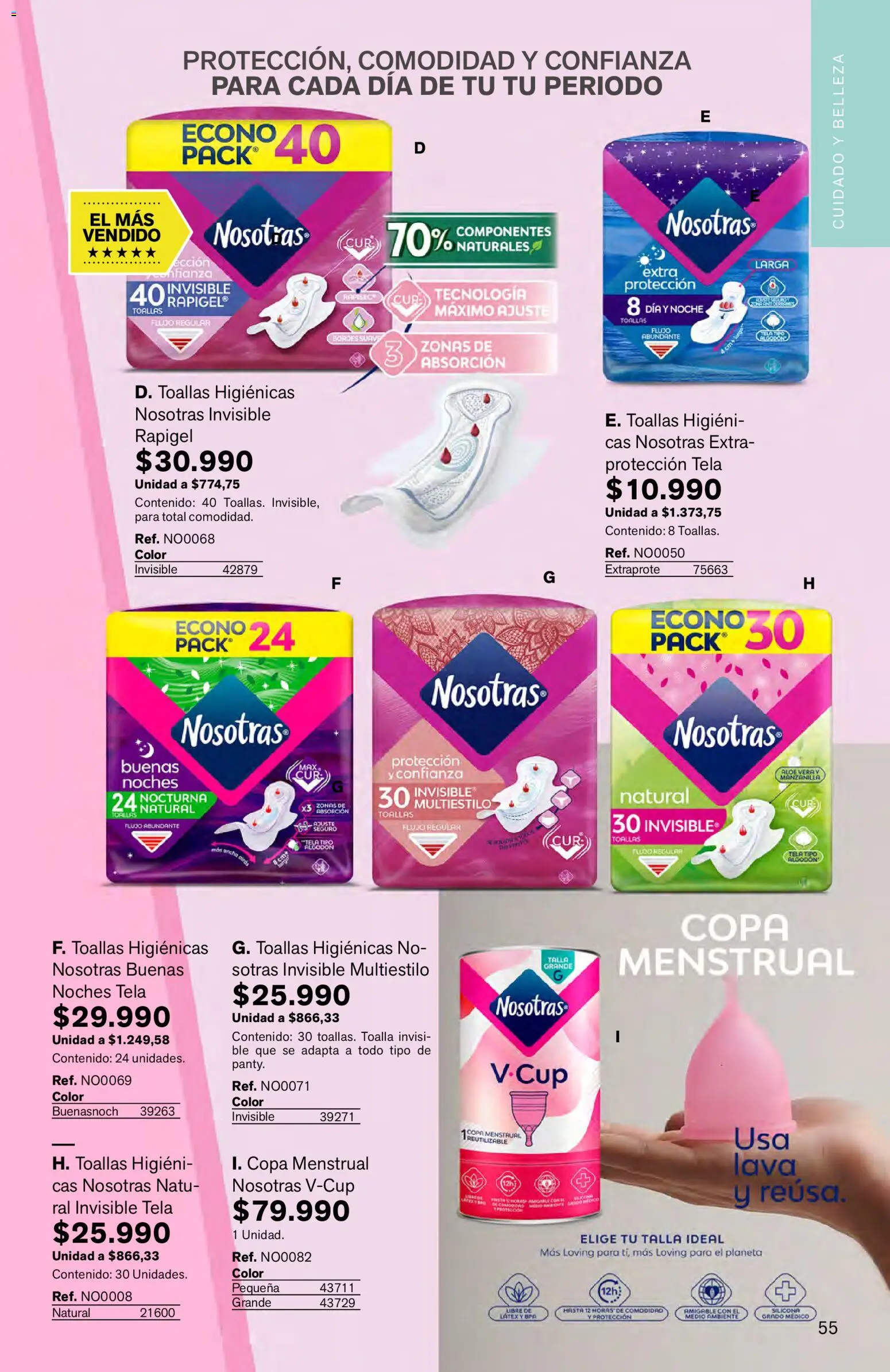 Leonisa revista - valida desde el 16.03.2026 | Página: 55 | Productos: Algodón, Toalla, Toallas, Copa menstrual