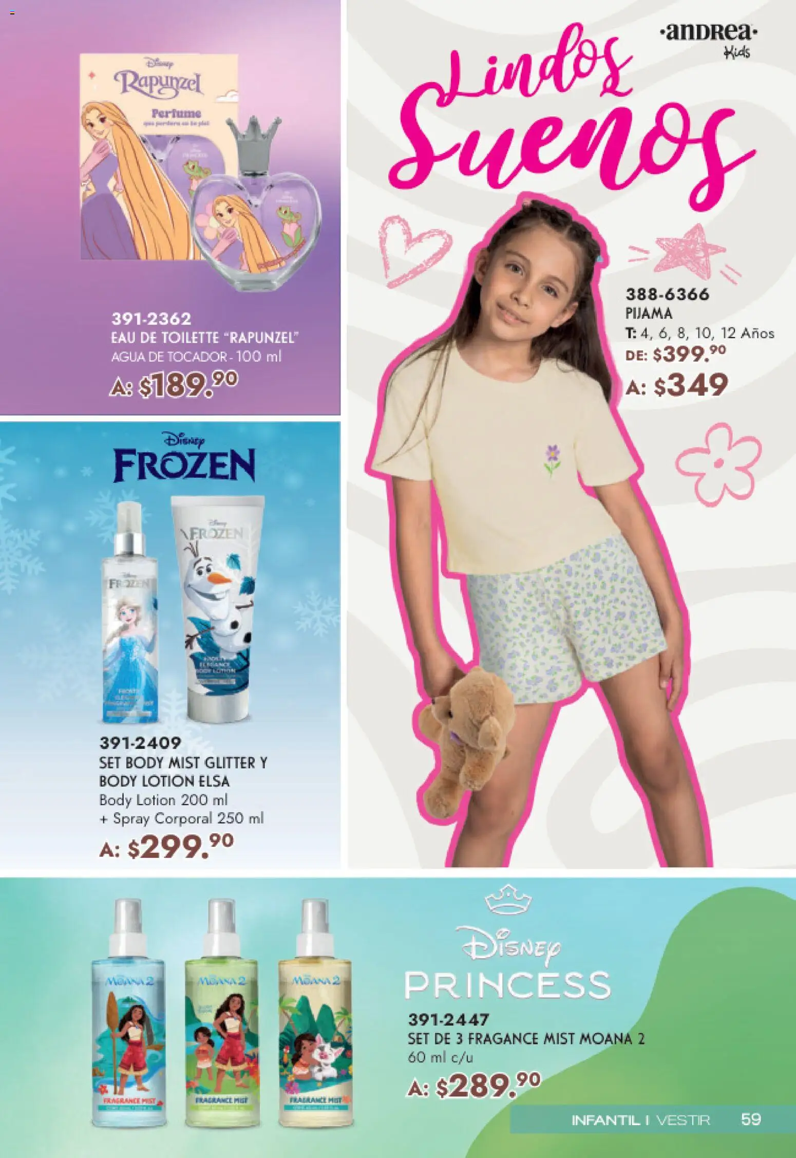 Nuevas ofertas de Andrea válidas en toda la República Mexicana desde el 19.04.2026. ¡Encuentra las mejores ofertas en Andrea catálogo Mamá y Peques! | Página: 59 | Productos: Glitter, Body, Perfume, Eau de toilette