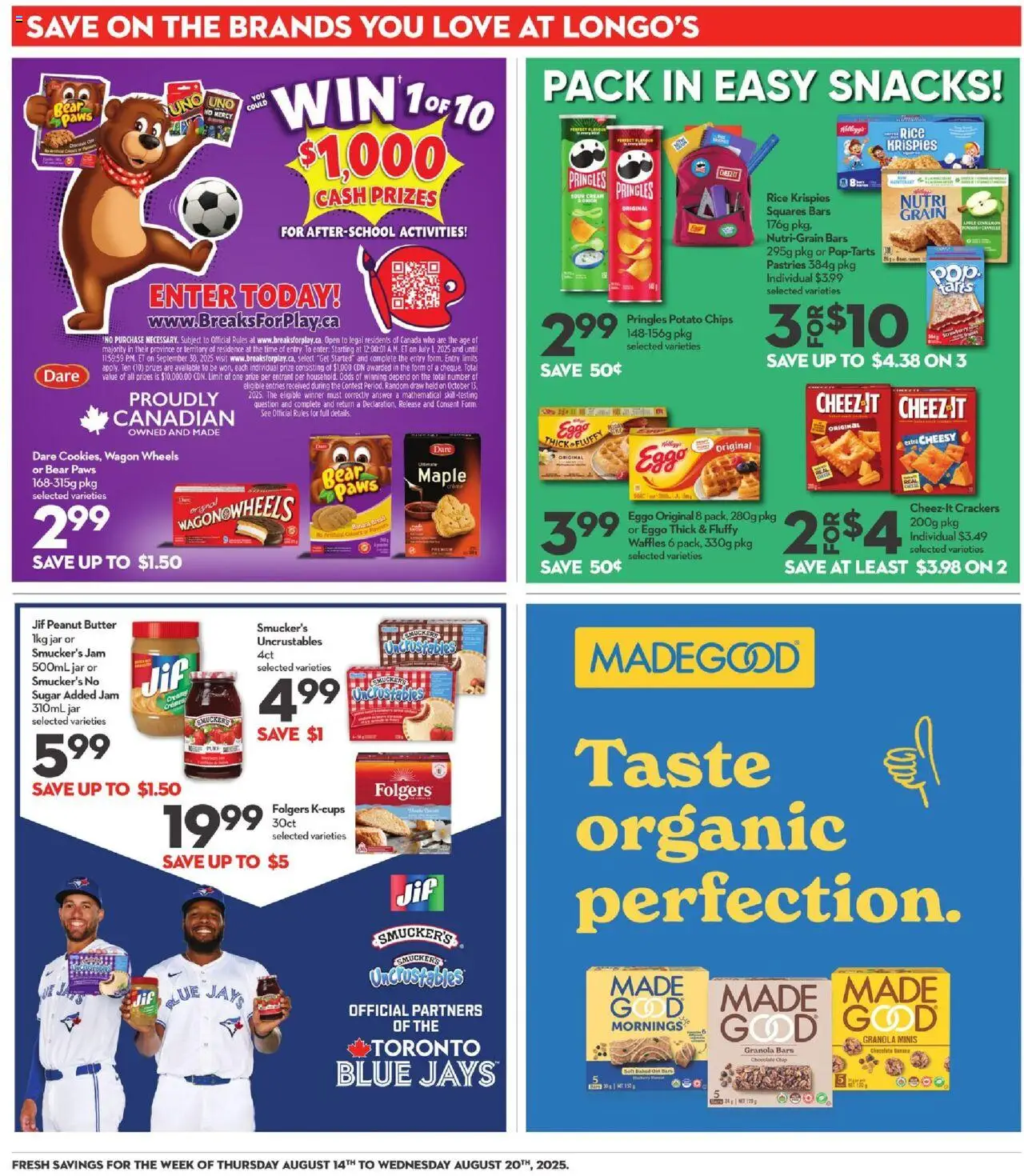 Longo's flyer valid from 14.08.2025 | Page: 19 | Products: Rice, Sour cream, Chips, Cream