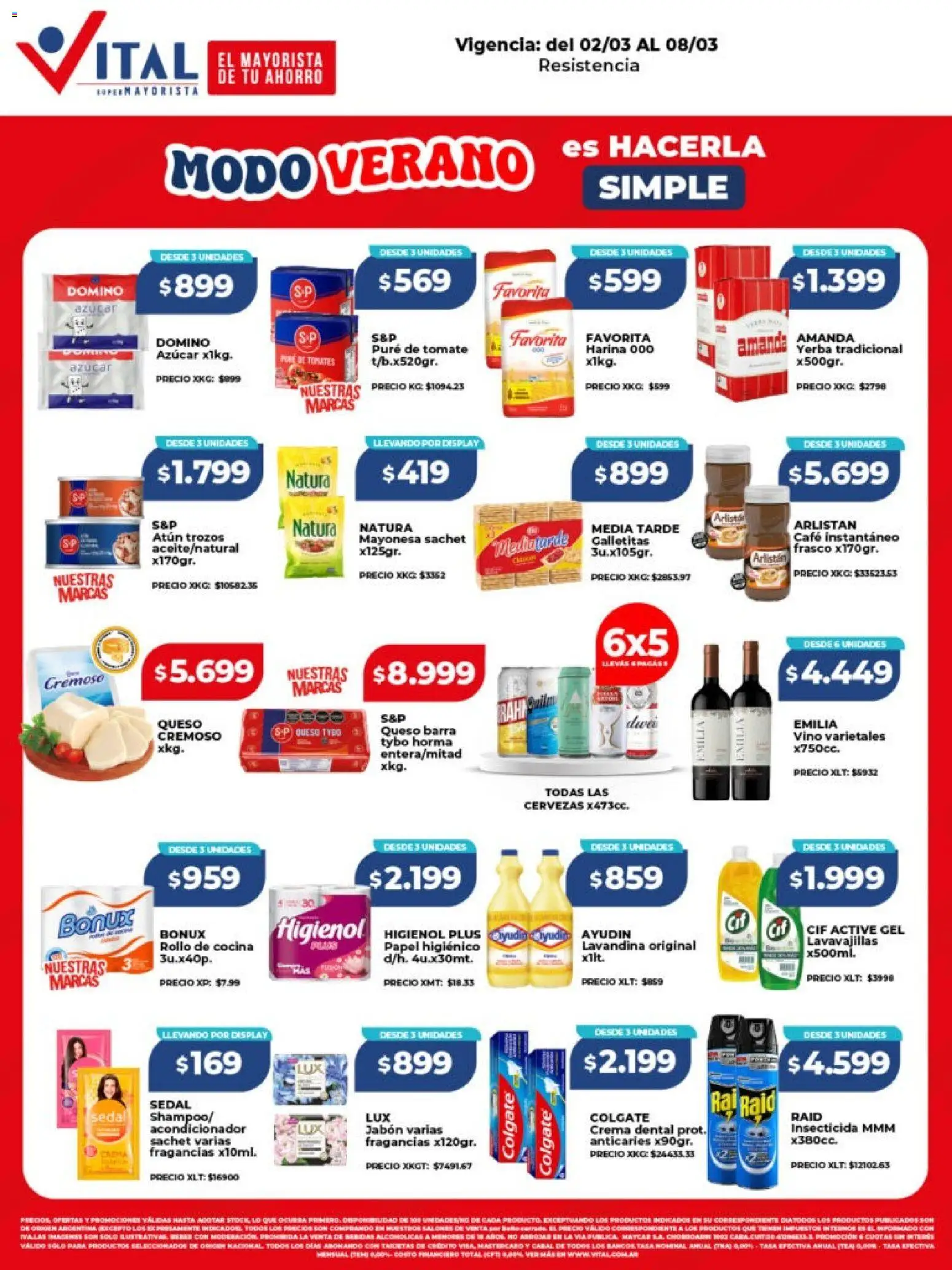 Vital - Ofertas -  Resistencia │ válido desde el 02.03.2026 | Página: 1 | Productos: Cocina, Azucar, Frasco, Queso