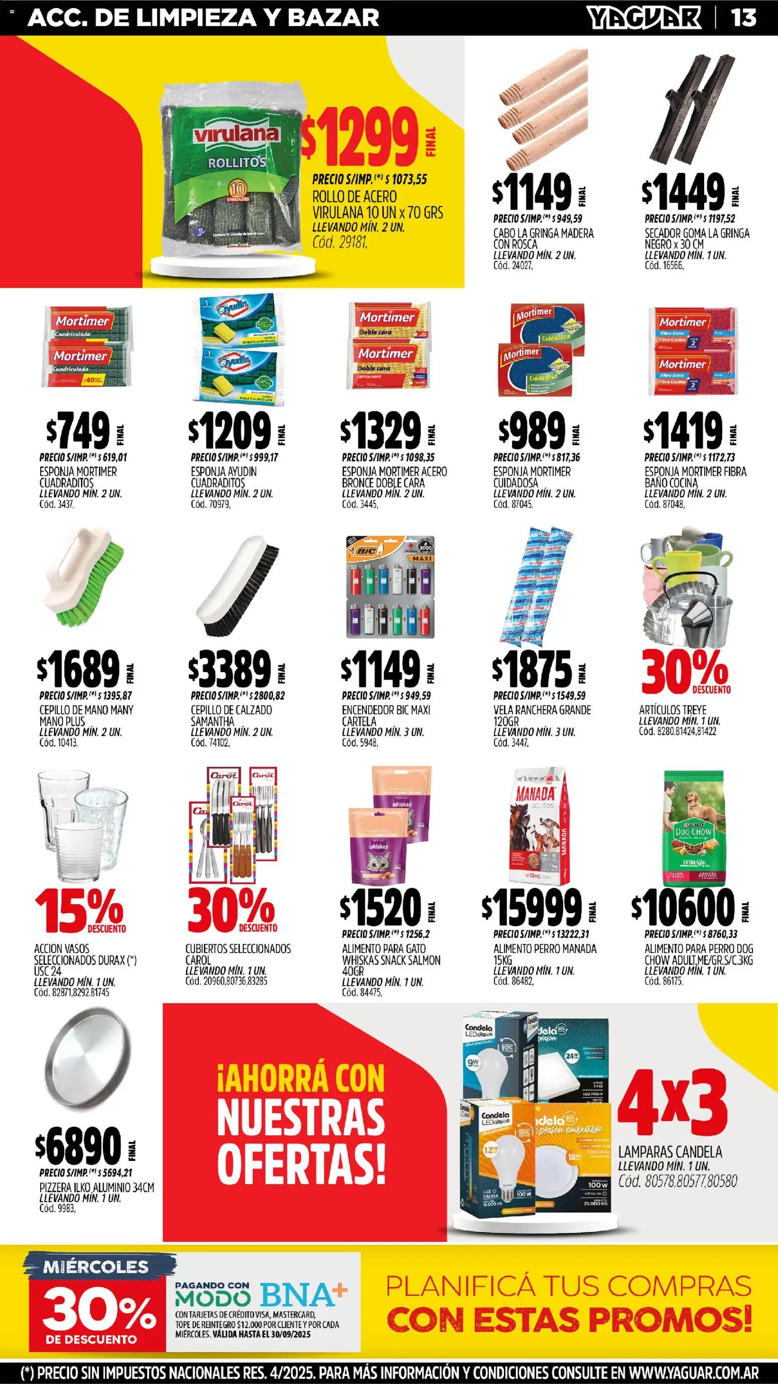 Yaguar - Chaco │ válido desde el 27.10.2025 | Página: 13 | Productos: Baño, Cepillo, Esponja, Vasos